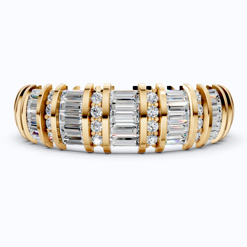 Sparkling Baguette Eternity Wedding Band in 14K Solid Gold, 1.89 TCW Baguette Cut Lab Created Diamonds, Birthday Gift for Her, Promise Ring