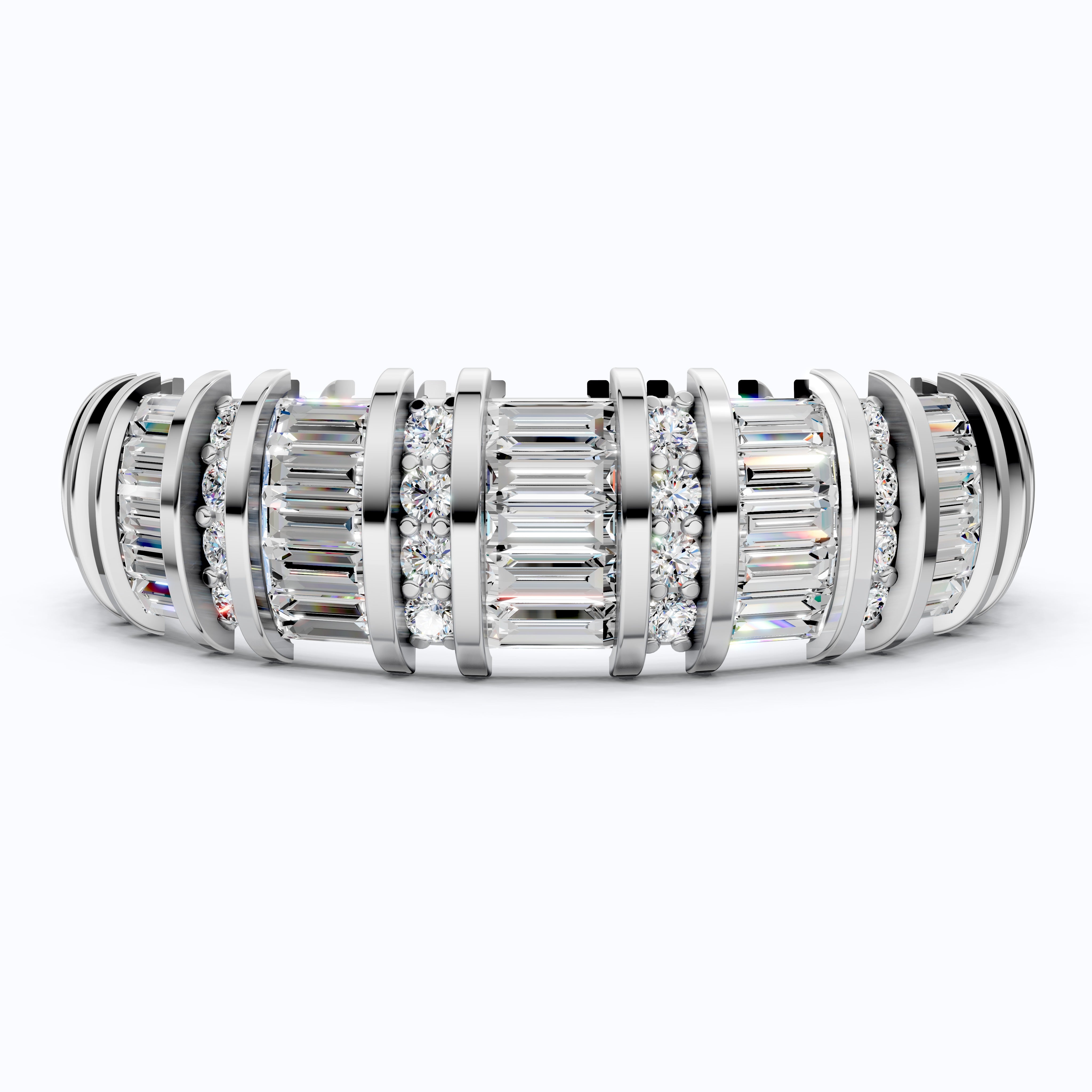 Sparkling Baguette Eternity Wedding Band in 14K Solid Gold, 1.89 TCW Baguette Cut Lab Created Diamonds, Birthday Gift for Her, Promise Ring