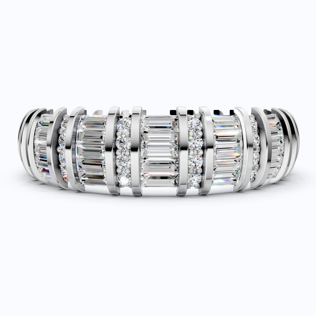 Sparkling Baguette Eternity Wedding Band in 14K Solid Gold, 1.89 TCW Baguette Cut Lab Created Diamonds, Birthday Gift for Her, Promise Ring