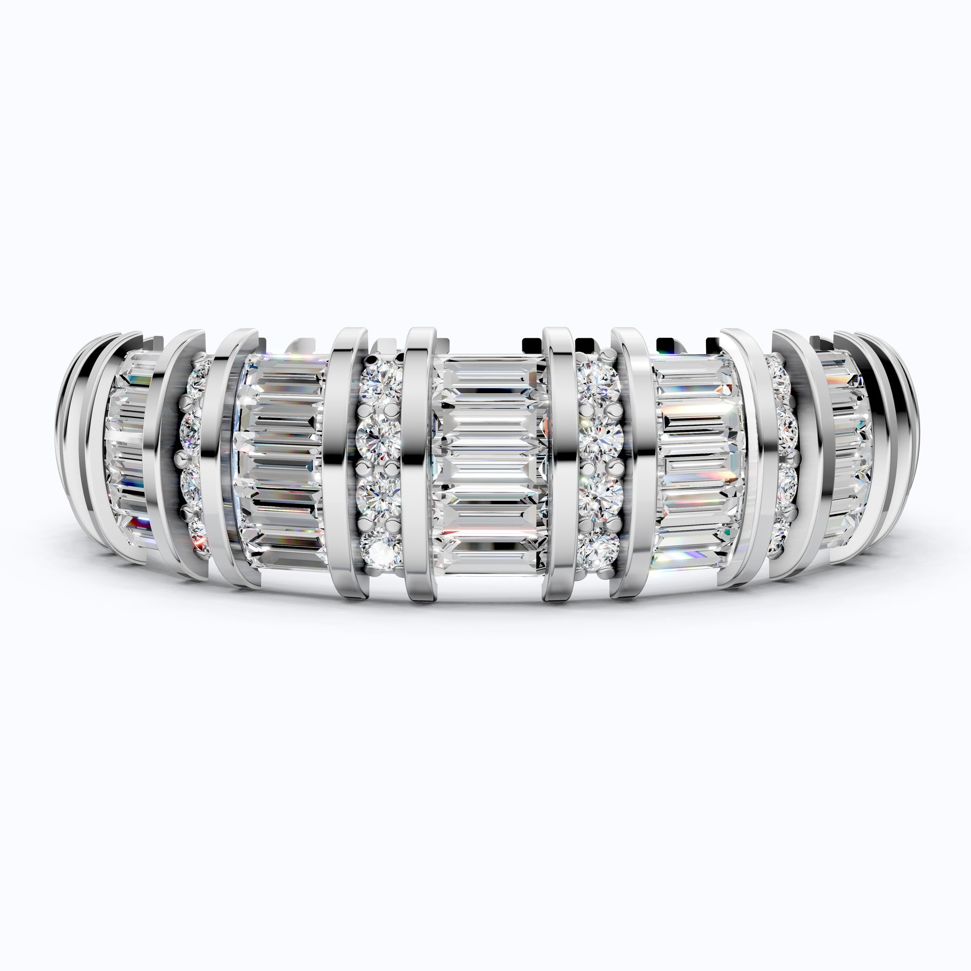 Sparkling Baguette Eternity Wedding Band in 14K Solid Gold, 1.89 TCW Baguette Cut Lab Created Diamonds, Birthday Gift for Her, Promise Ring