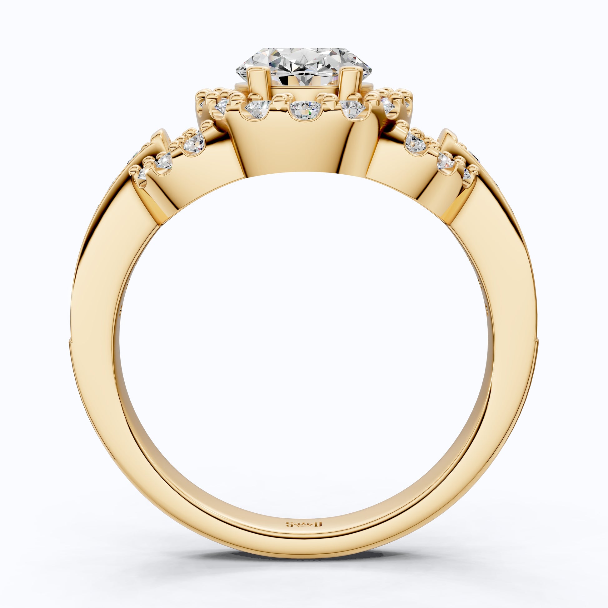 Elegant Oval Double Halo Pave Engagement Ring in 14k Solid Gold, 1.25 CT Oval Cut Lab Created Diamonds, Anniversary Gift