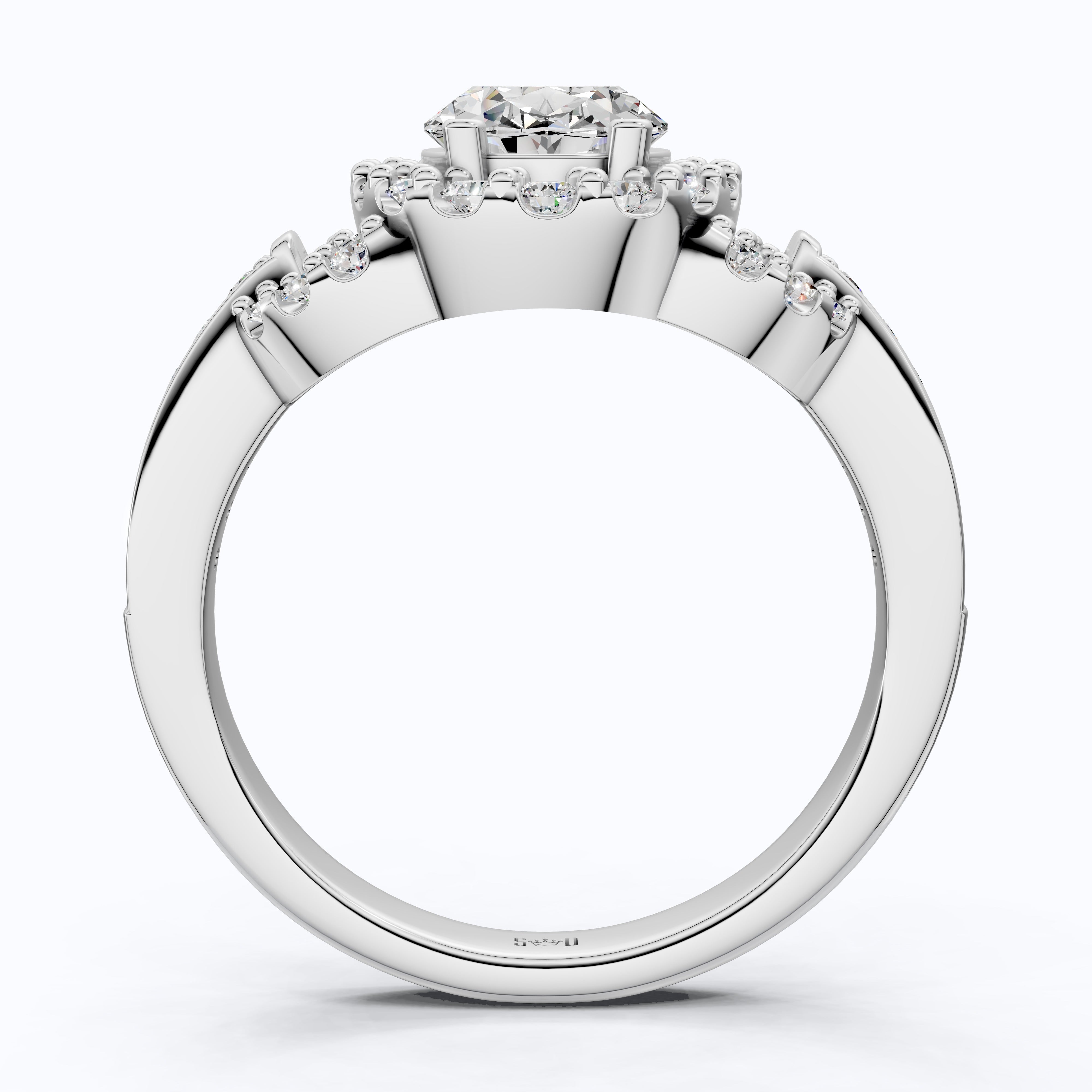 Elegant Oval Double Halo Pave Engagement Ring in 14k Solid Gold, 1.25 CT Oval Cut Lab Created Diamonds, Anniversary Gift