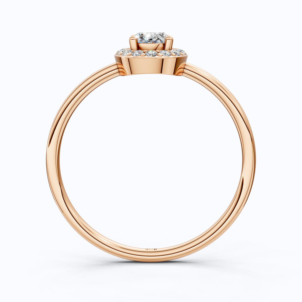 Oval Cut Halo Engagement Ring in 14K Yellow Gold, Bridal Jewelry Gift for Women, Wedding Gift, Everyday Jewelry