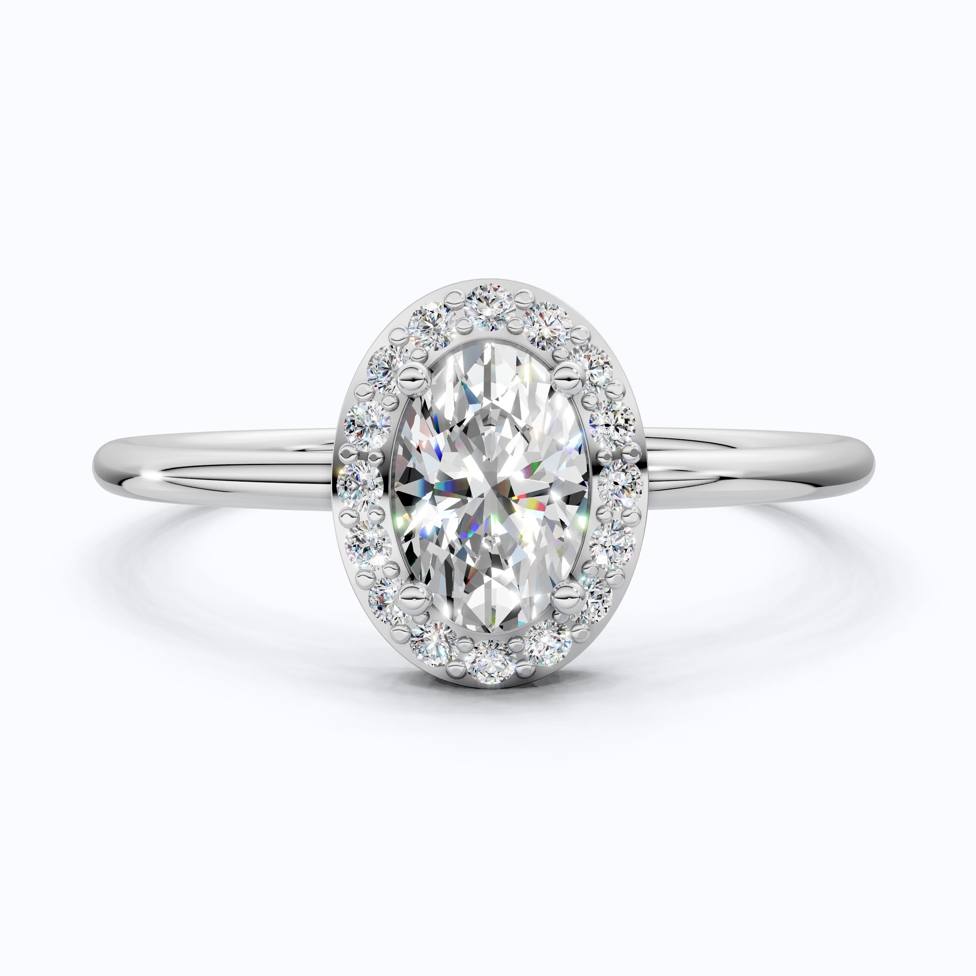 Oval Halo Engagement Ring in 14K Yellow Gold or Sterling Silver Bridal Jewelry Gift for Her,Wedding Gift, Everyday Jewelry