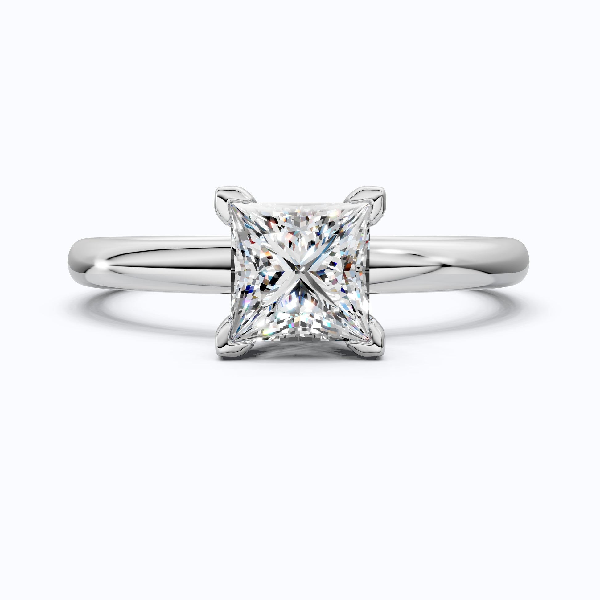 Timeless Princess Four-Prong Solitaire Engagement Ring in 14K Solid Gold, 0.70 CT Princess Cut Lab Grown Diamond, Anniversary Gift for Her, Bridal Jewelry
