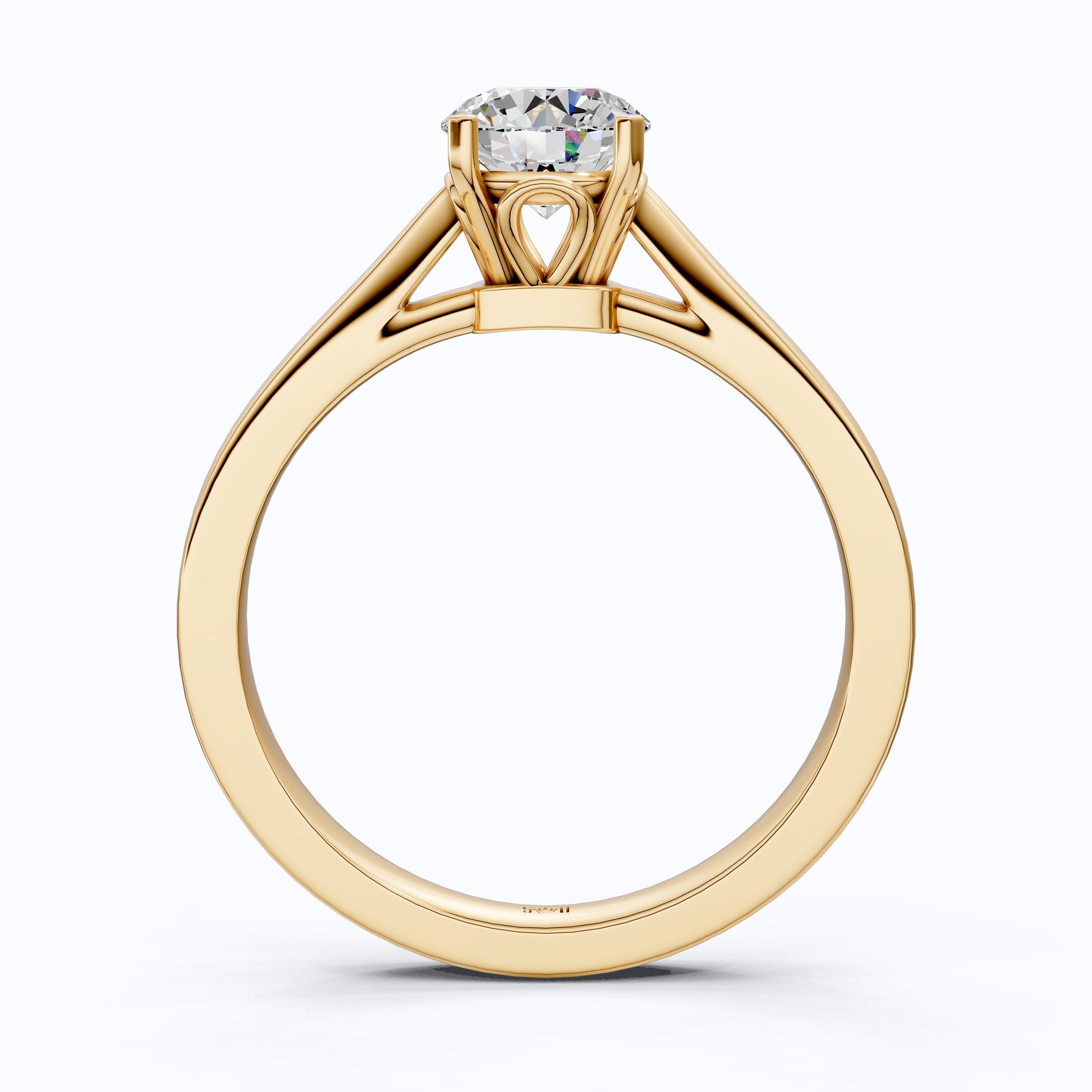 Elegant Solitaire Engagement Ring in 14K Solid Gold, 0.75 CT Round Cut Lab Created Diamond, Wedding Gift for Her, Everyday Ring