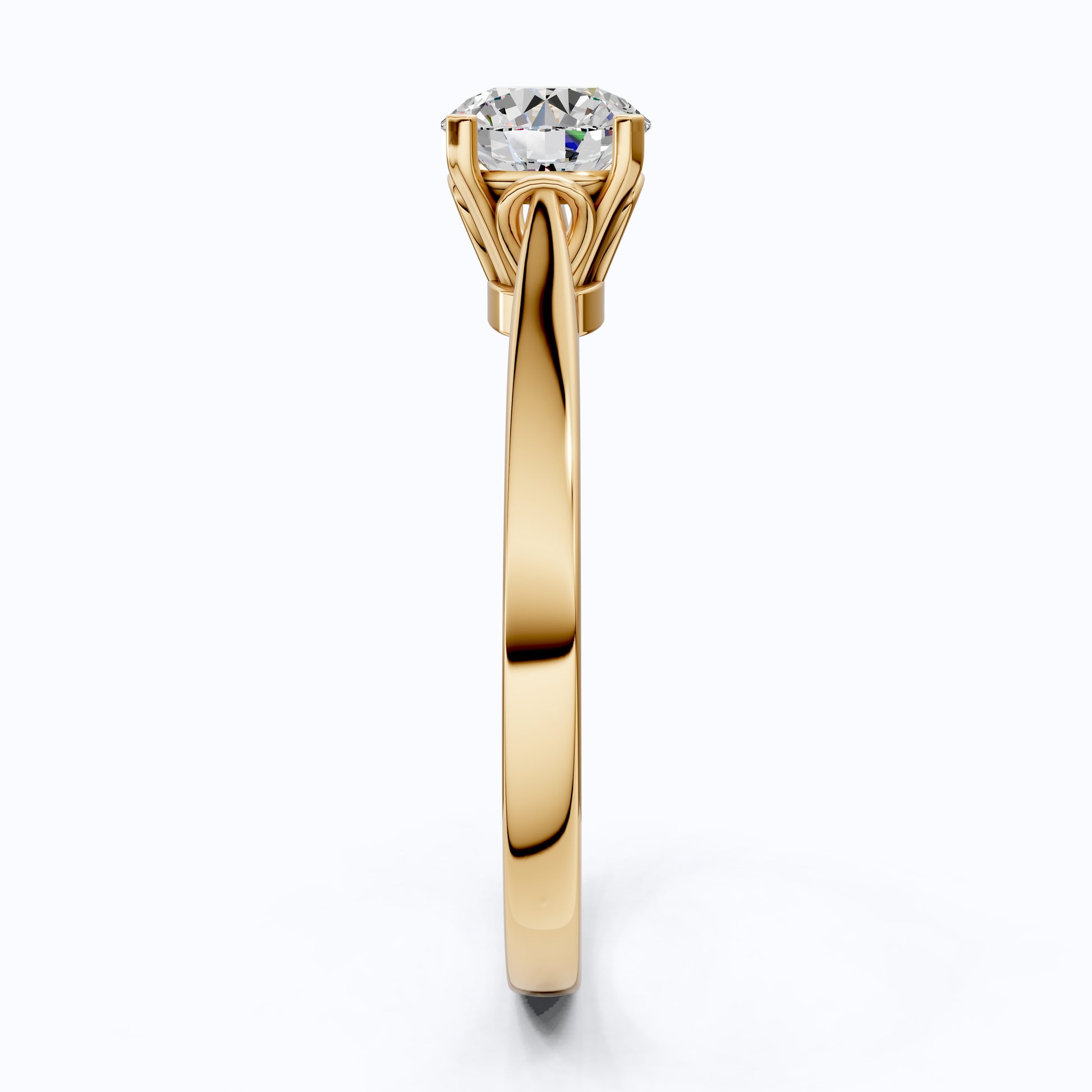 Elegant Solitaire Engagement Ring in 14K Solid Gold, 0.75 CT Round Cut Lab Created Diamond, Wedding Gift for Her, Everyday Ring