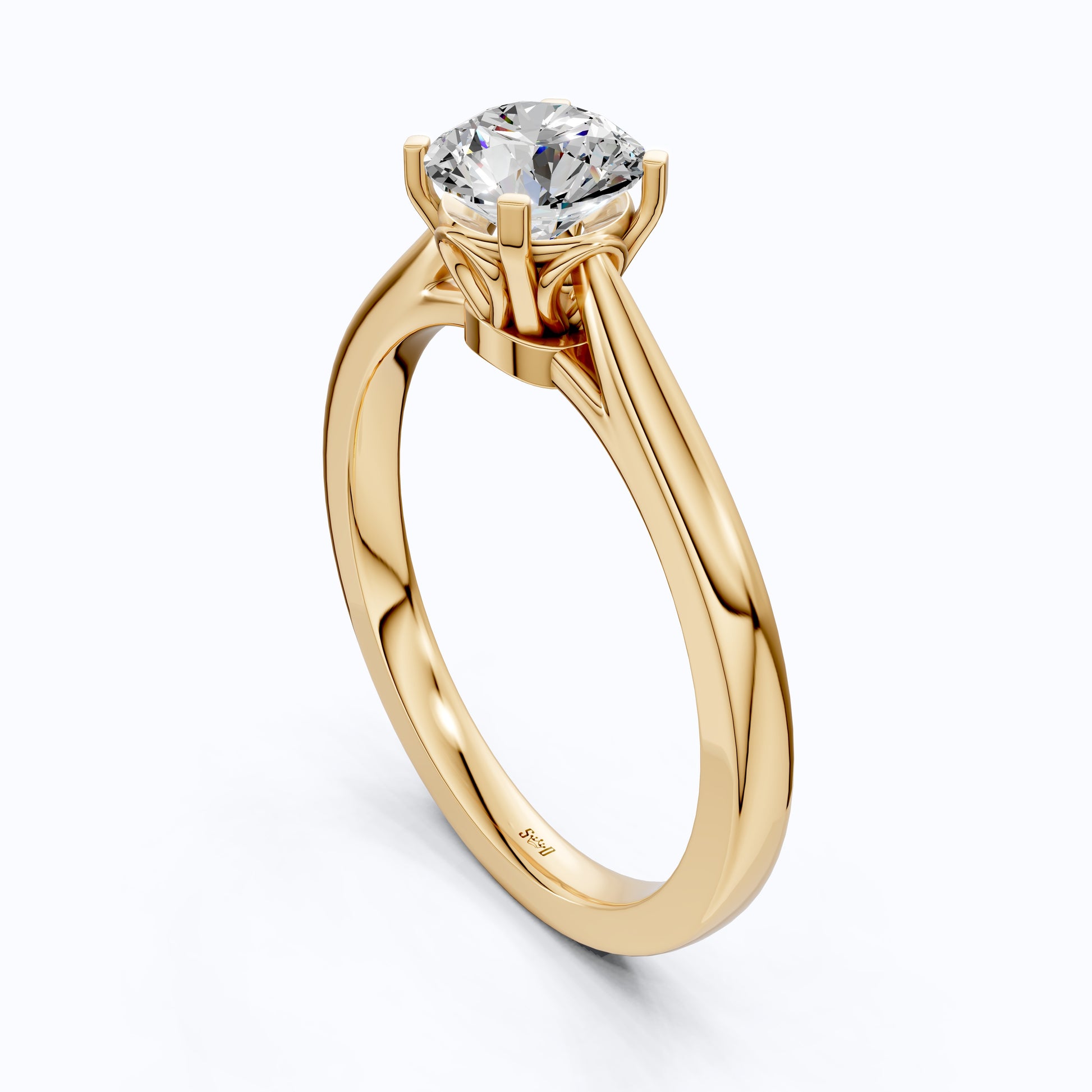 Elegant Solitaire Engagement Ring in 14K Solid Gold, 0.75 CT Round Cut Lab Created Diamond, Wedding Gift for Her, Everyday Ring