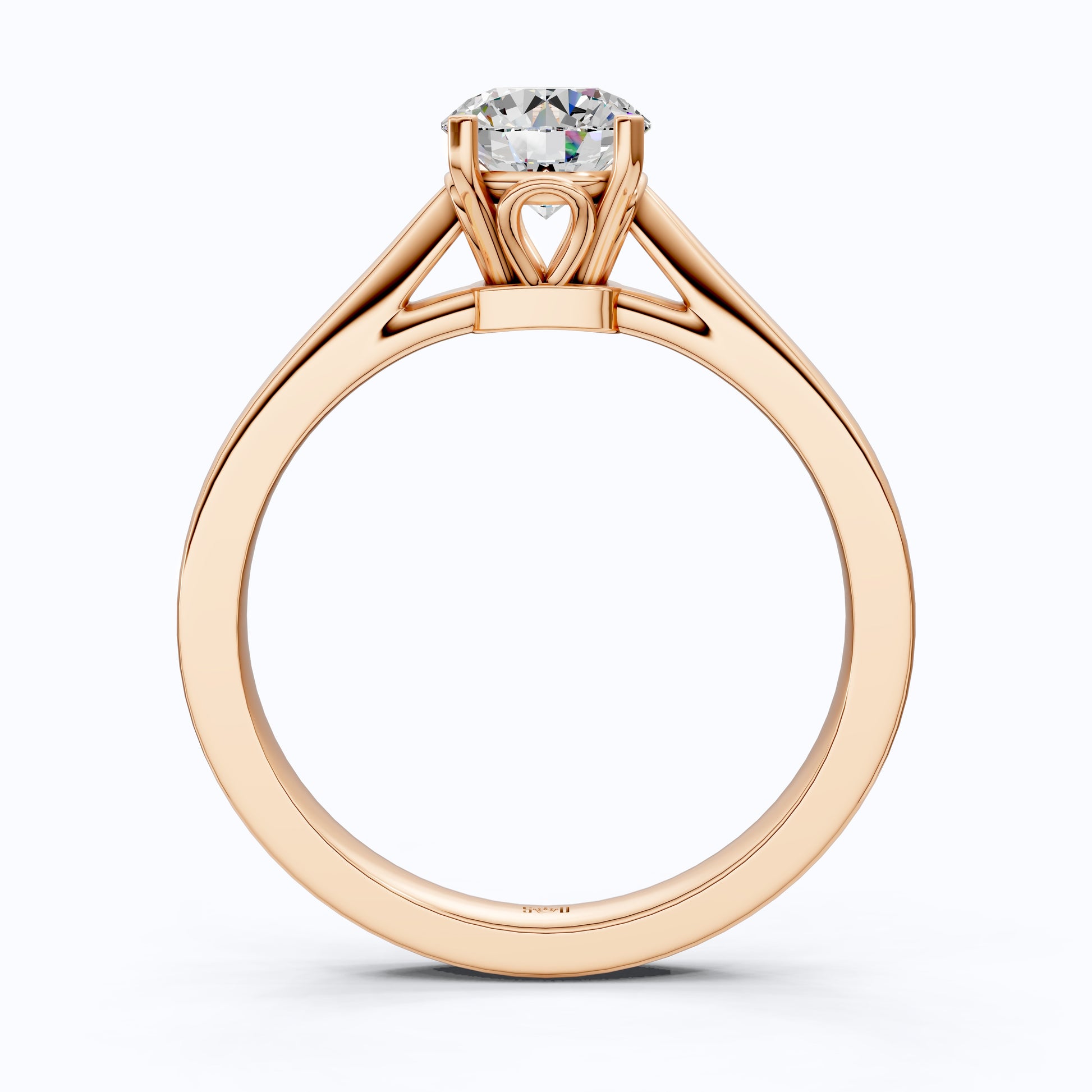 Elegant Solitaire Engagement Ring in 14K Solid Gold, 0.75 CT Round Cut Lab Created Diamond, Wedding Gift for Her, Everyday Ring