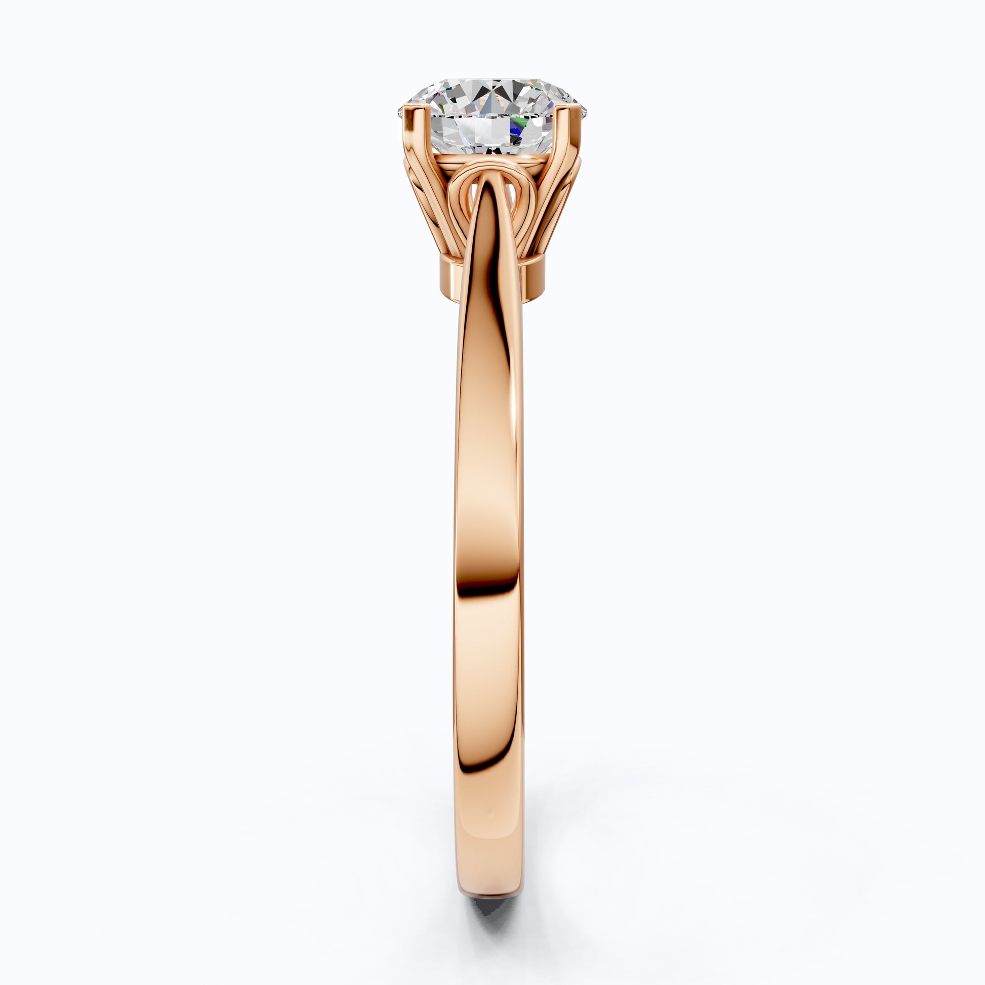 Elegant Solitaire Engagement Ring in 14K Solid Gold, 0.75 CT Round Cut Lab Created Diamond, Wedding Gift for Her, Everyday Ring