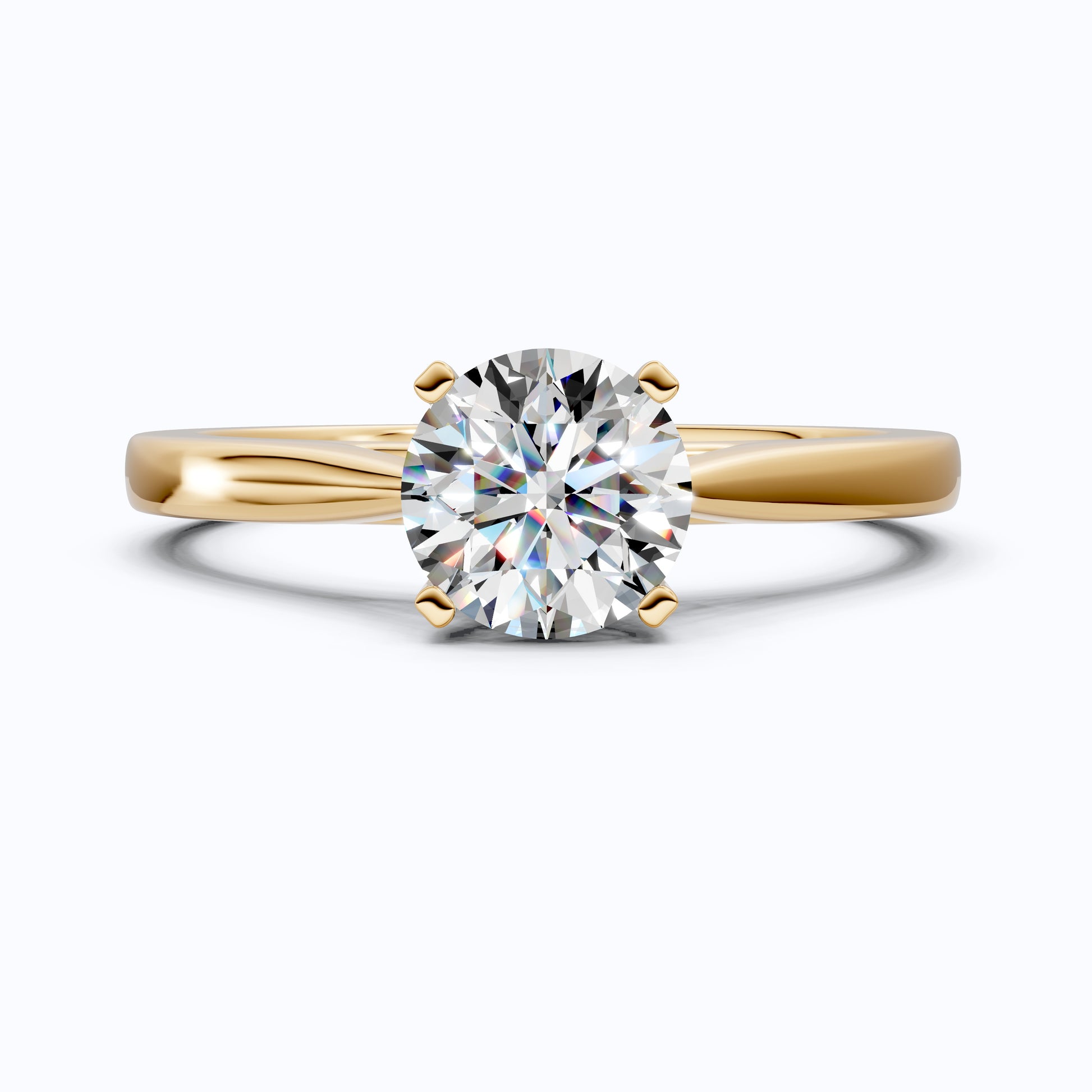 Elegant Solitaire Engagement Ring in 14K Solid Gold, 0.75 CT Round Cut Lab Created Diamond, Wedding Gift for Her, Everyday Ring