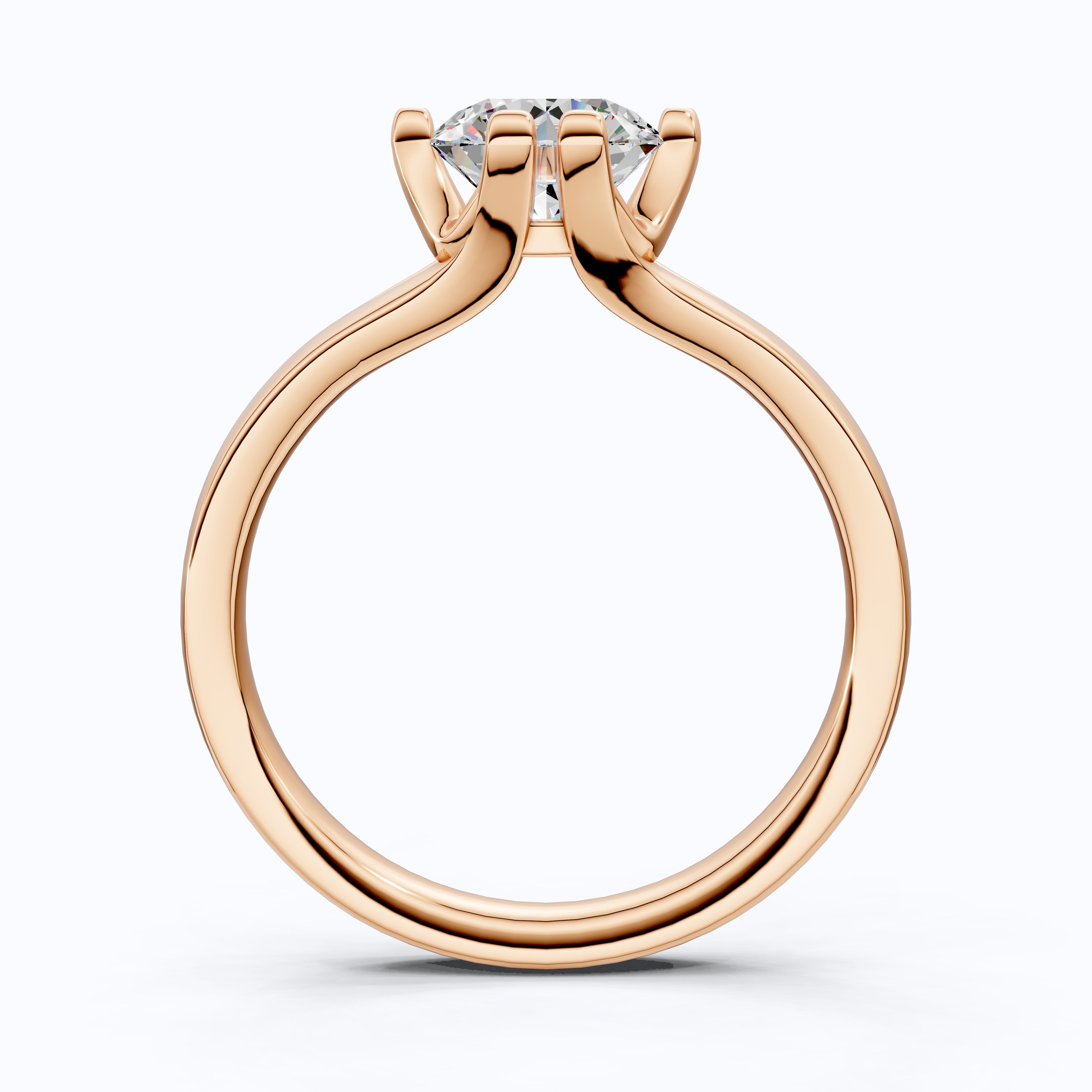 14K Rose Gold Solitaire Lab Diamond Engagement Ring– Wedding Gift for Her, Handmade Fine Jewelry
