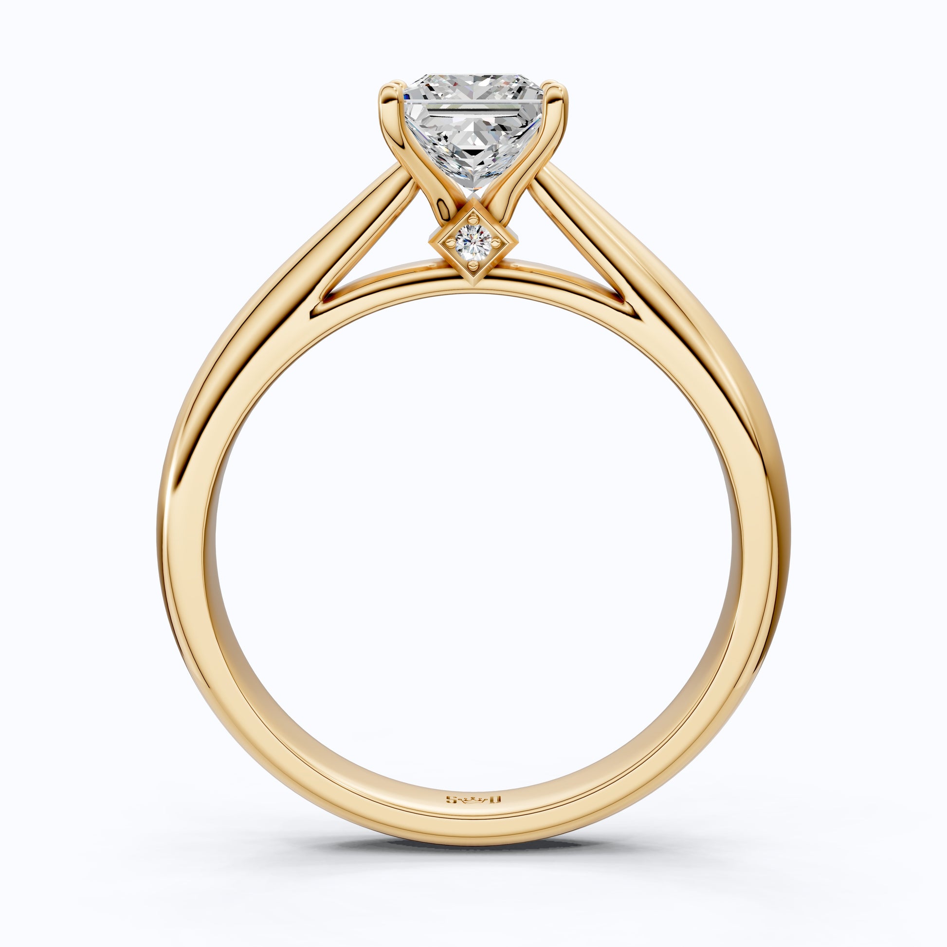 Unique Solitaire Accent Diamond Engagement Ring in 14K Solid Gold, 0.70 Princess Cut Lab Grown Diamond, Anniversary Gift for Her, Christmas Gift