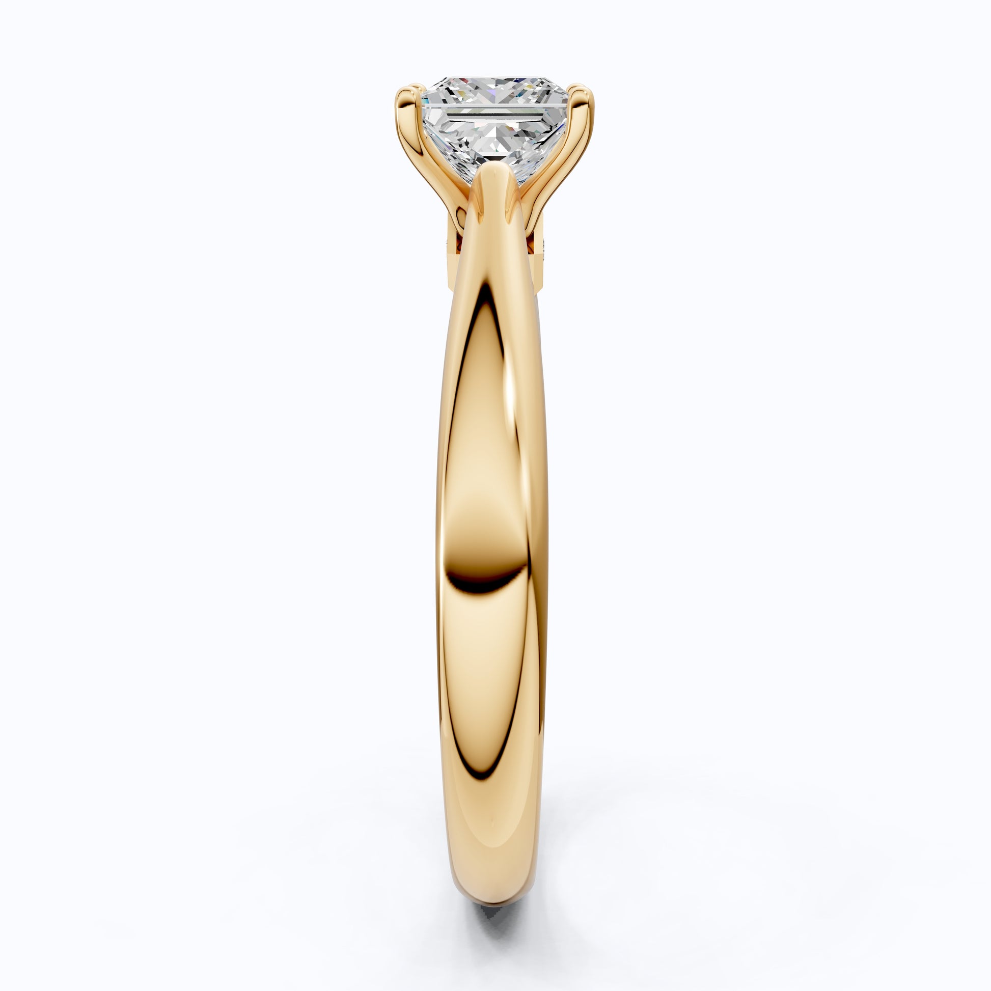 Unique Solitaire Accent Diamond Engagement Ring in 14K Solid Gold, 0.70 Princess Cut Lab Grown Diamond, Anniversary Gift for Her, Christmas Gift