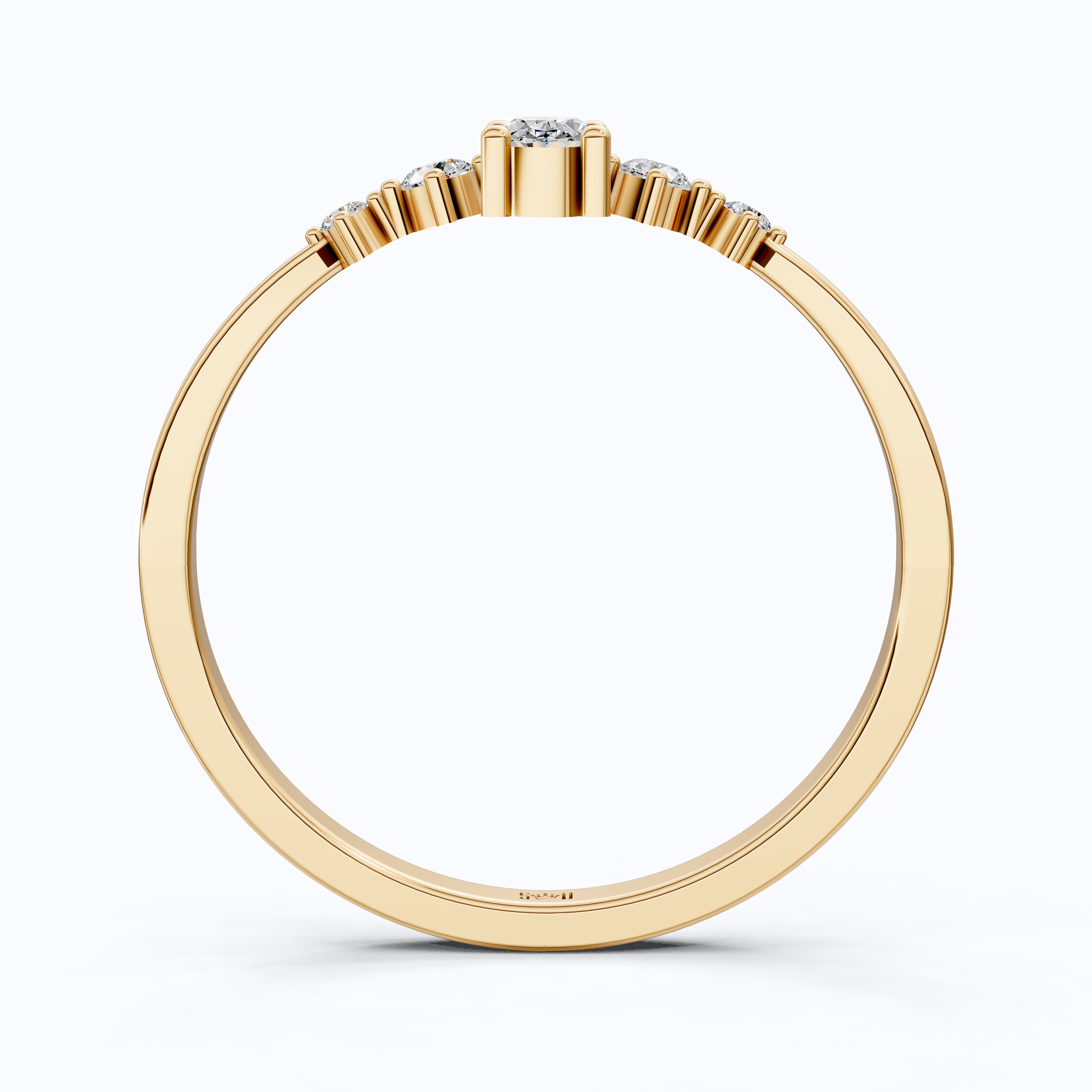 Vintage-Inspired Oval Stacker Wedding Ring in 14K Solid Gold, 0.18 CT Oval Cut Lab Grown Diamond, Promise Ring, Anniversary Gift For Her