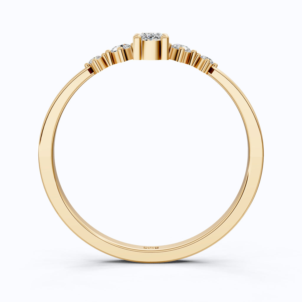 Vintage-Inspired Oval Stacker Wedding Ring in 14K Solid Gold, 0.18 CT Oval Cut Lab Grown Diamond, Promise Ring, Anniversary Gift For Her