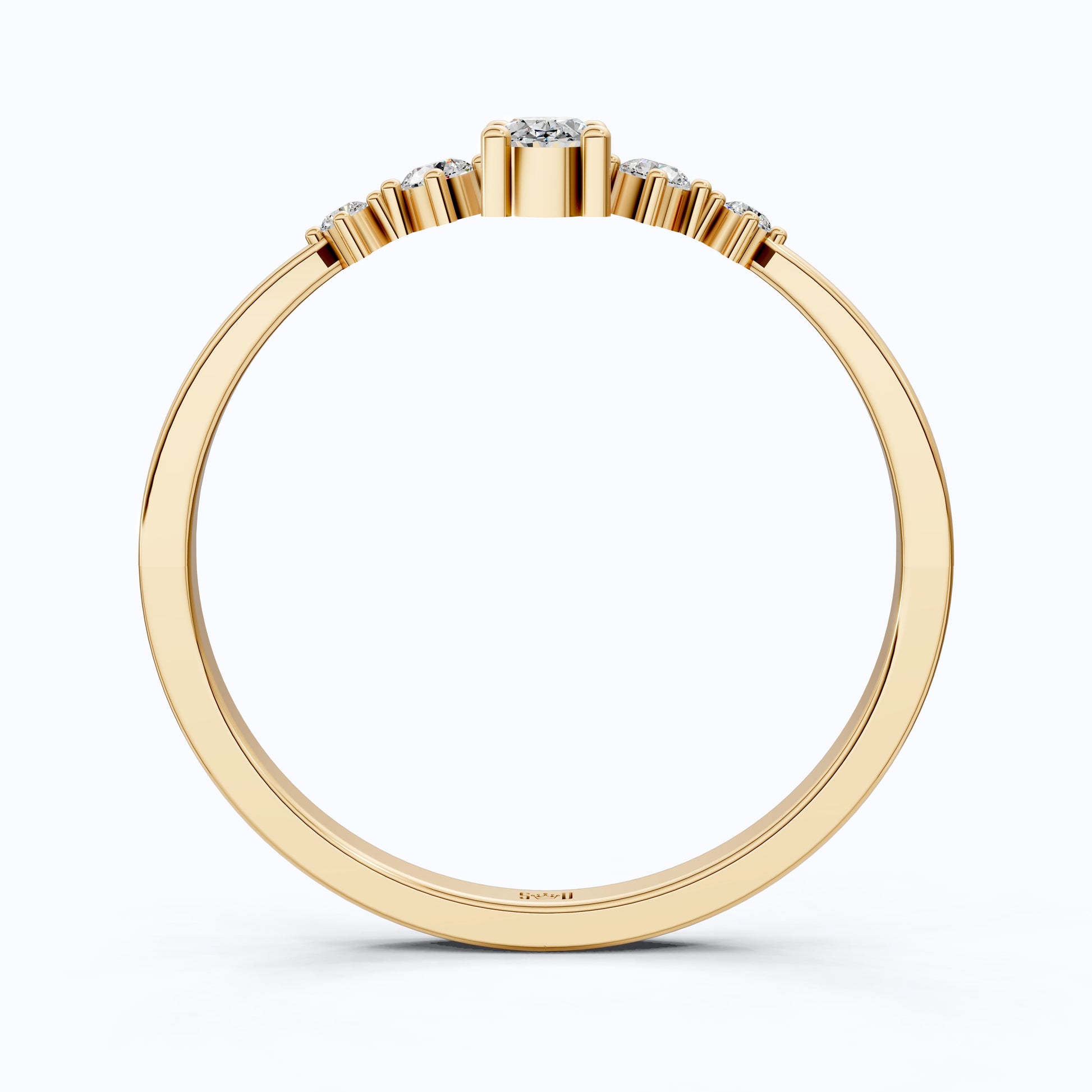 Vintage-Inspired Oval Stacker Wedding Ring in 14K Solid Gold, 0.18 CT Oval Cut Lab Grown Diamond, Promise Ring, Anniversary Gift For Her