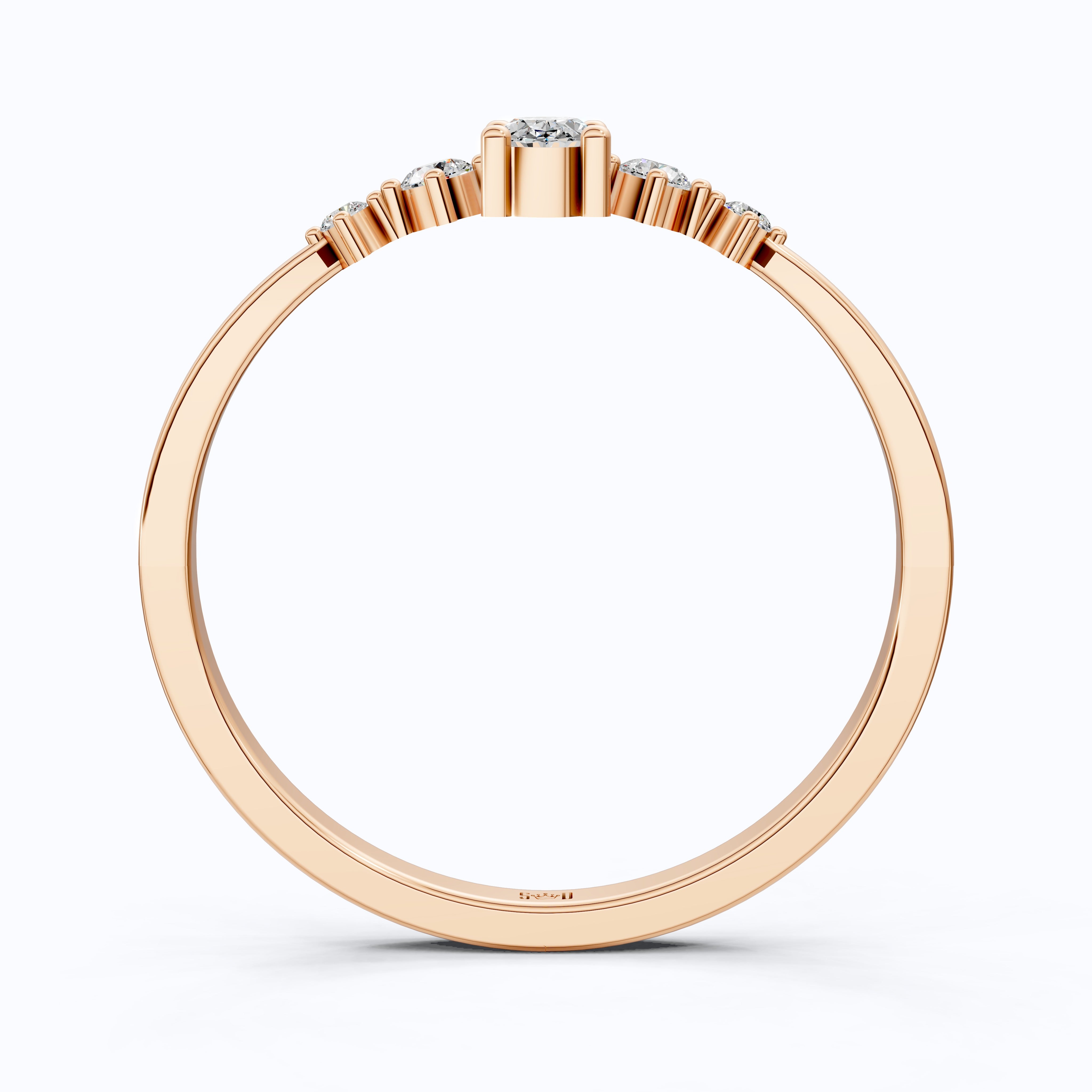 Vintage-Inspired Oval Stacker Wedding Ring in 14K Solid Gold, 0.18 CT Oval Cut Lab Grown Diamond, Promise Ring, Anniversary Gift For Her