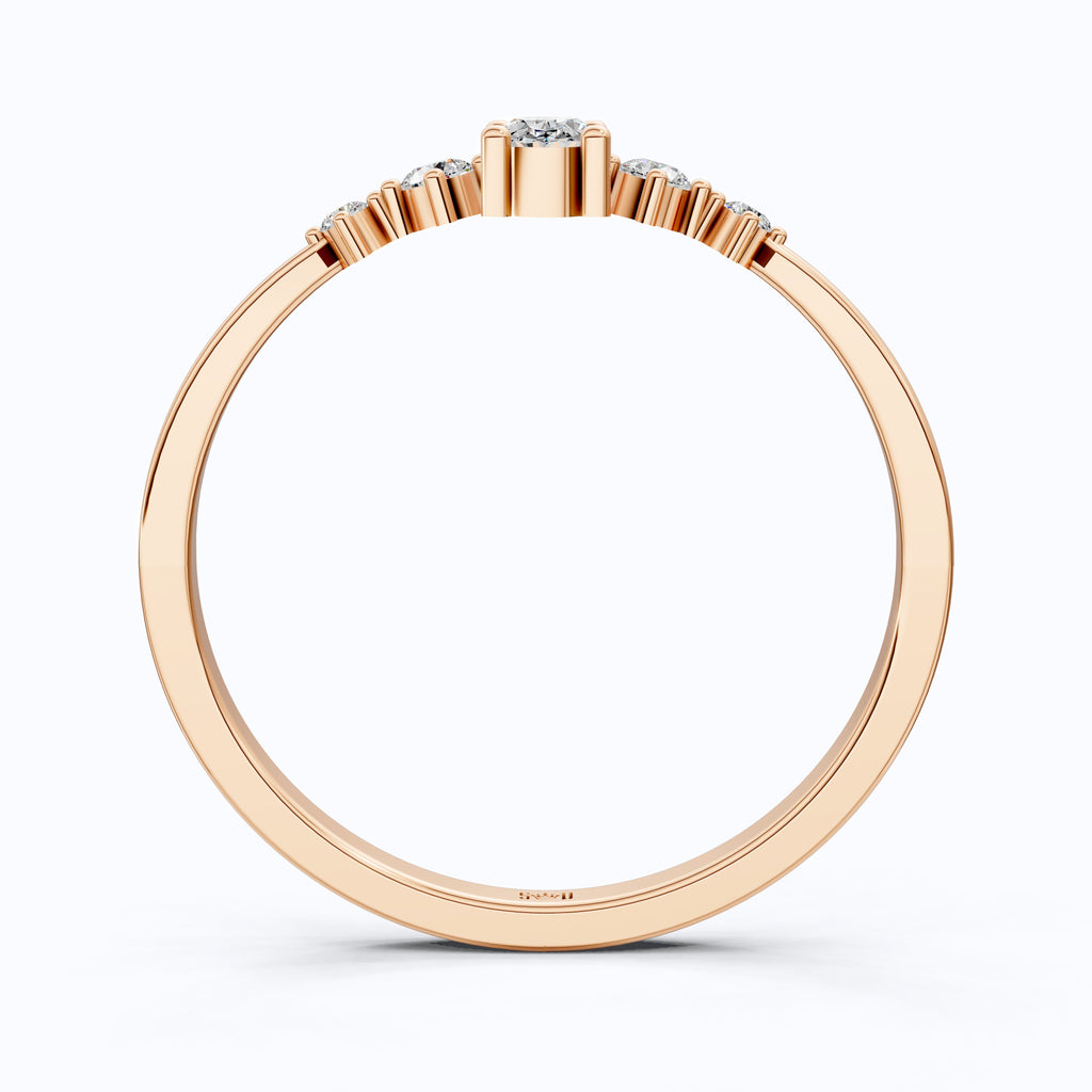 Vintage-Inspired Oval Stacker Wedding Ring in 14K Solid Gold, 0.18 CT Oval Cut Lab Grown Diamond, Promise Ring, Anniversary Gift For Her