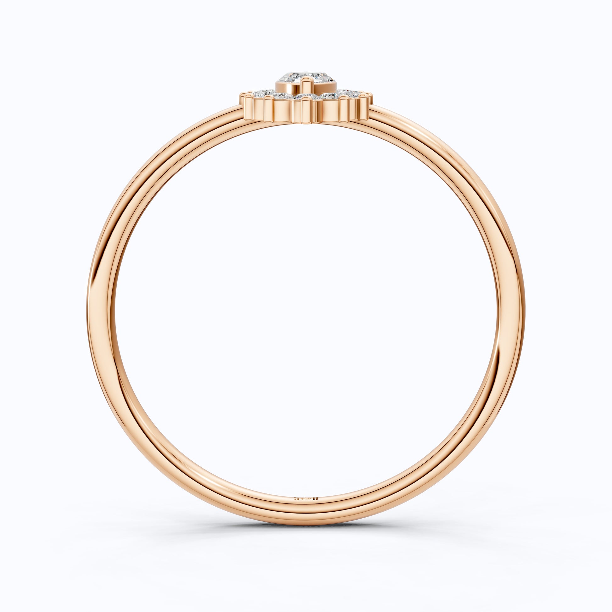 Marquise Halo Ring in 14K Rose Gold, 0.24 TWC Lab Created Diamonds, Wedding Jewelry, Handmade Gift for Her