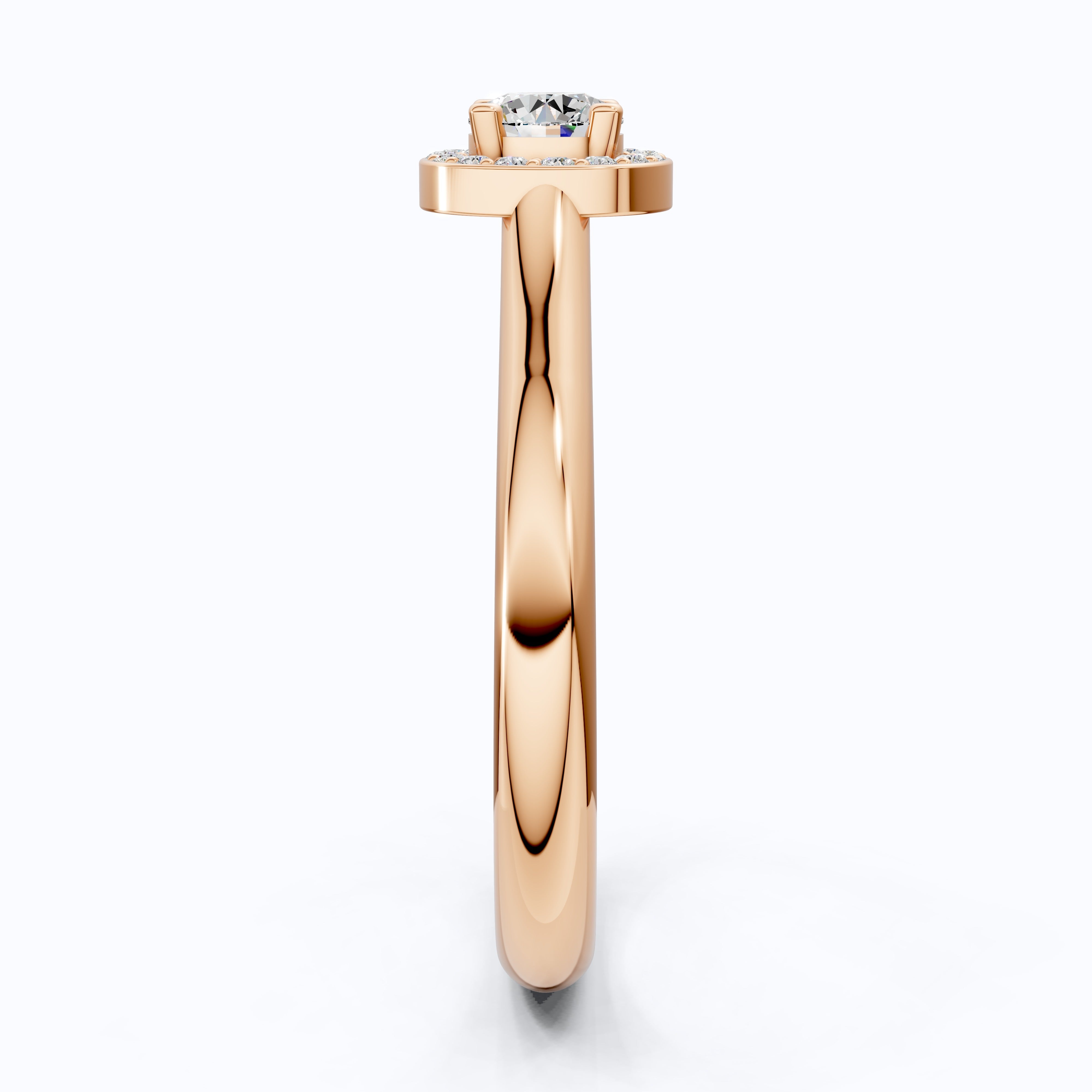 Everyday Halo Engagement Ring in Lab Diamond – Solid 9k/14k Gold or Sterling Silver Bridal Jewelry Gift for Women, Wedding Gift