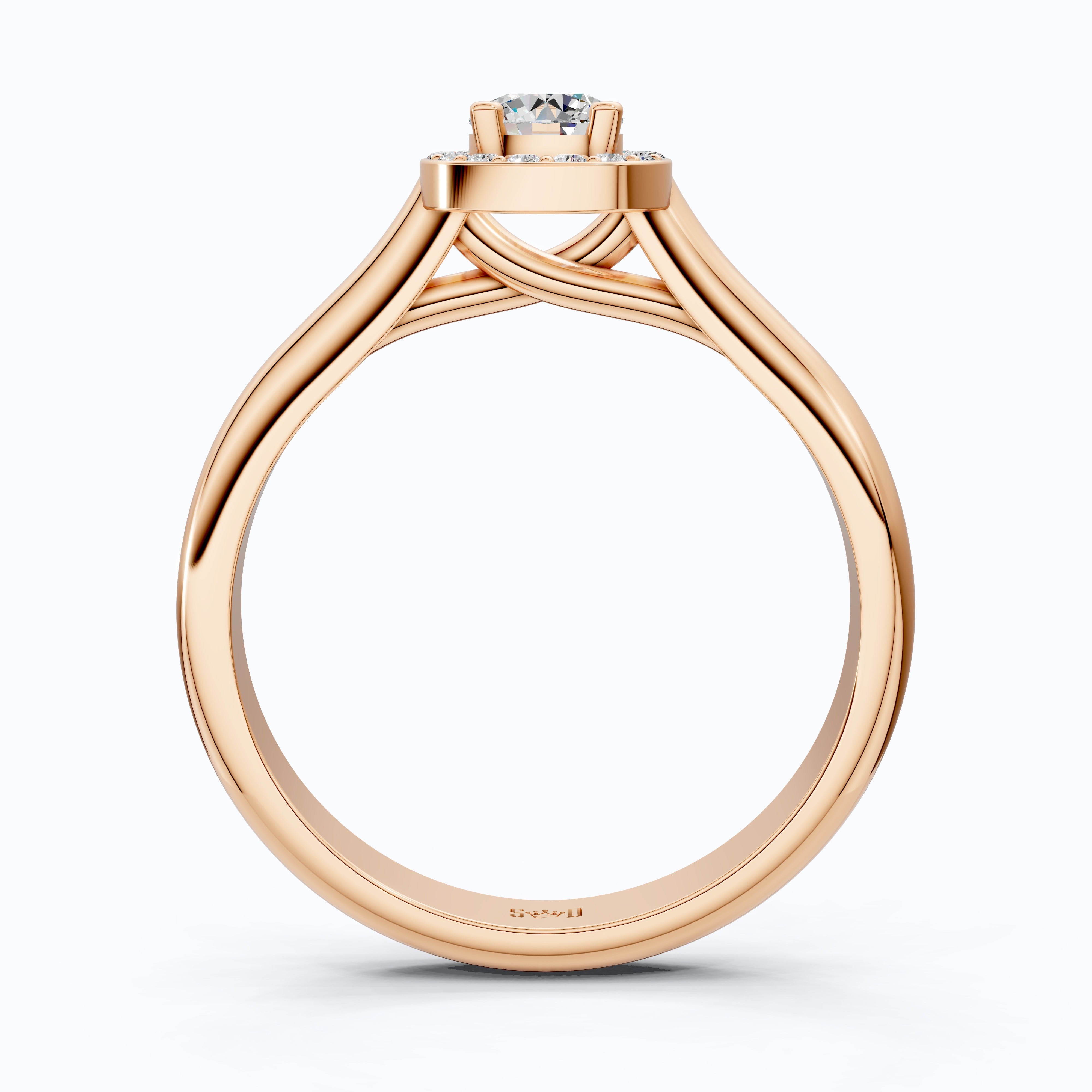 Everyday Halo Engagement Ring in Lab Diamond – Solid 9k/14k Gold or Sterling Silver Bridal Jewelry Gift for Women, Wedding Gift