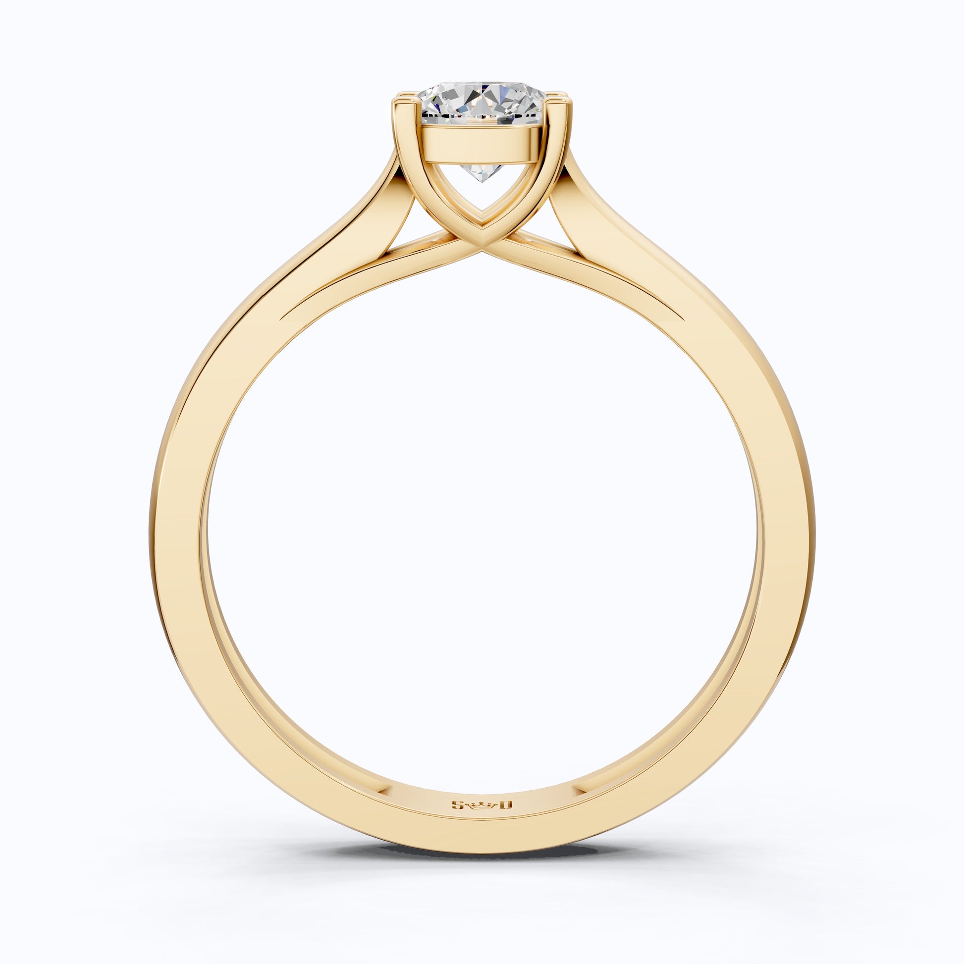 Classic Four Prong Solitaire Engagement Ring in 14K Solid Gold, 0.40 CT Round Cut Lab Created Diamond, Bridal Jewelry, Anniversary Gift For Her