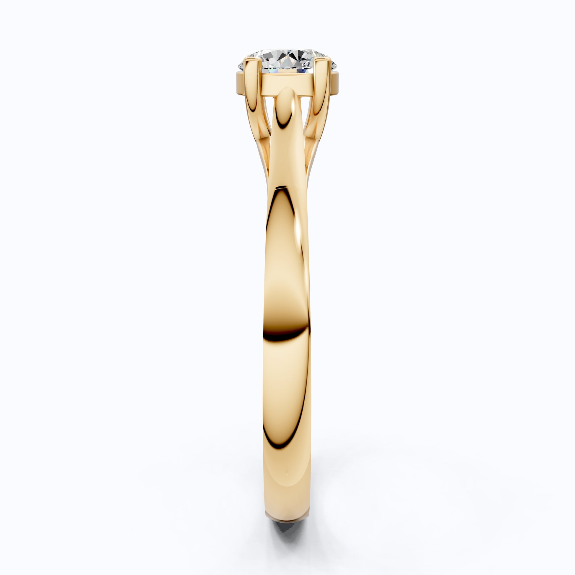 Classic Four Prong Solitaire Engagement Ring in 14K Solid Gold, 0.40 CT Round Cut Lab Created Diamond, Bridal Jewelry, Anniversary Gift For Her