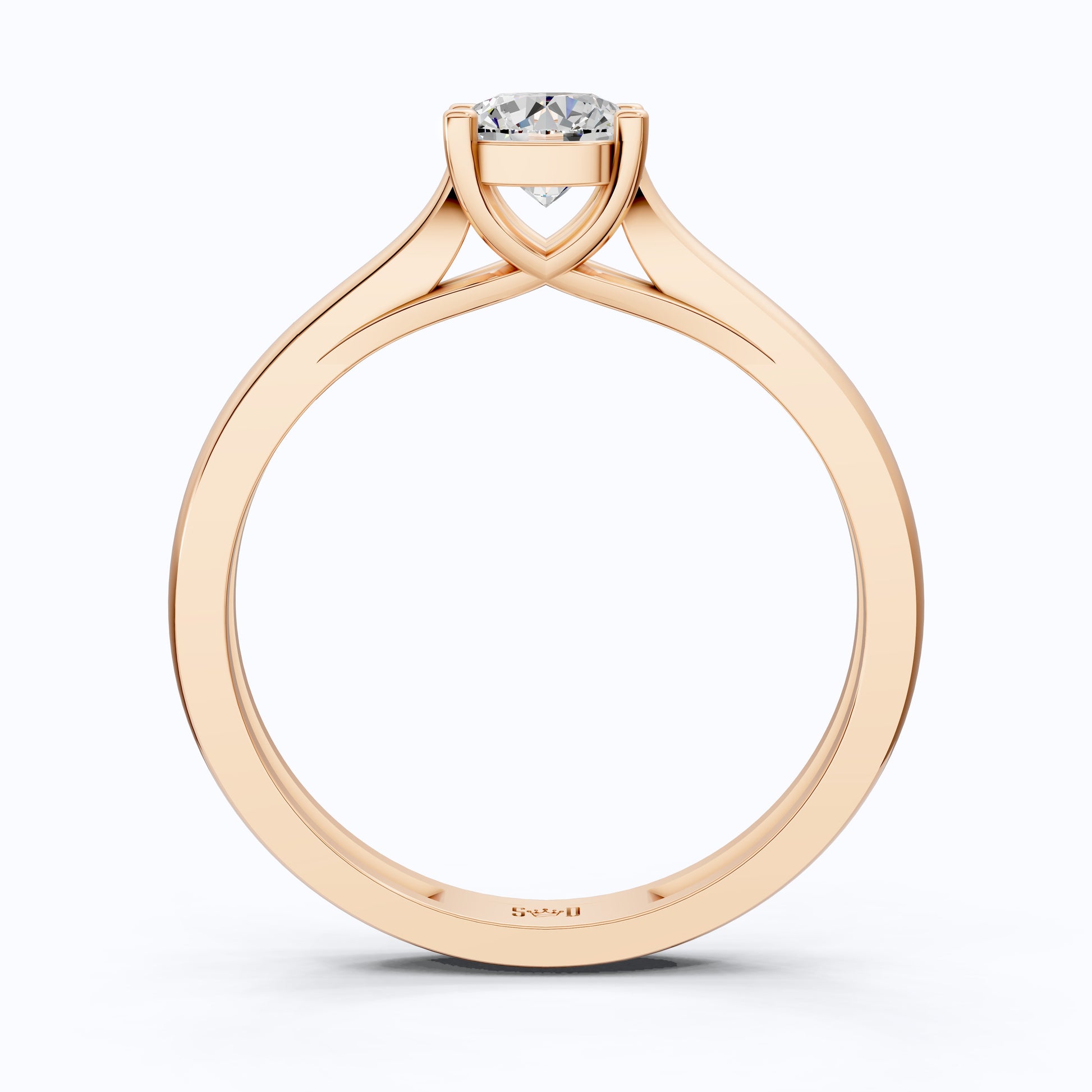 Classic Four Prong Solitaire Engagement Ring in 14K Solid Gold, 0.40 CT Round Cut Lab Created Diamond, Bridal Jewelry, Anniversary Gift For Her