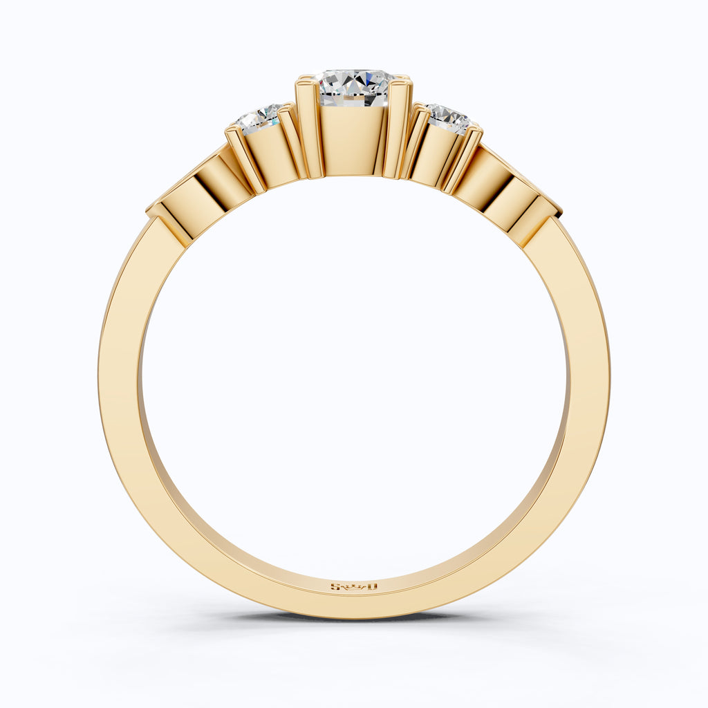 Dainty Round Cluster Casual Engagement Ring in 14K Solid Gold, 0.47 TCW Round Cut Lab Created Diamonds, Birthday Gift For Her, Daily Wear Ring