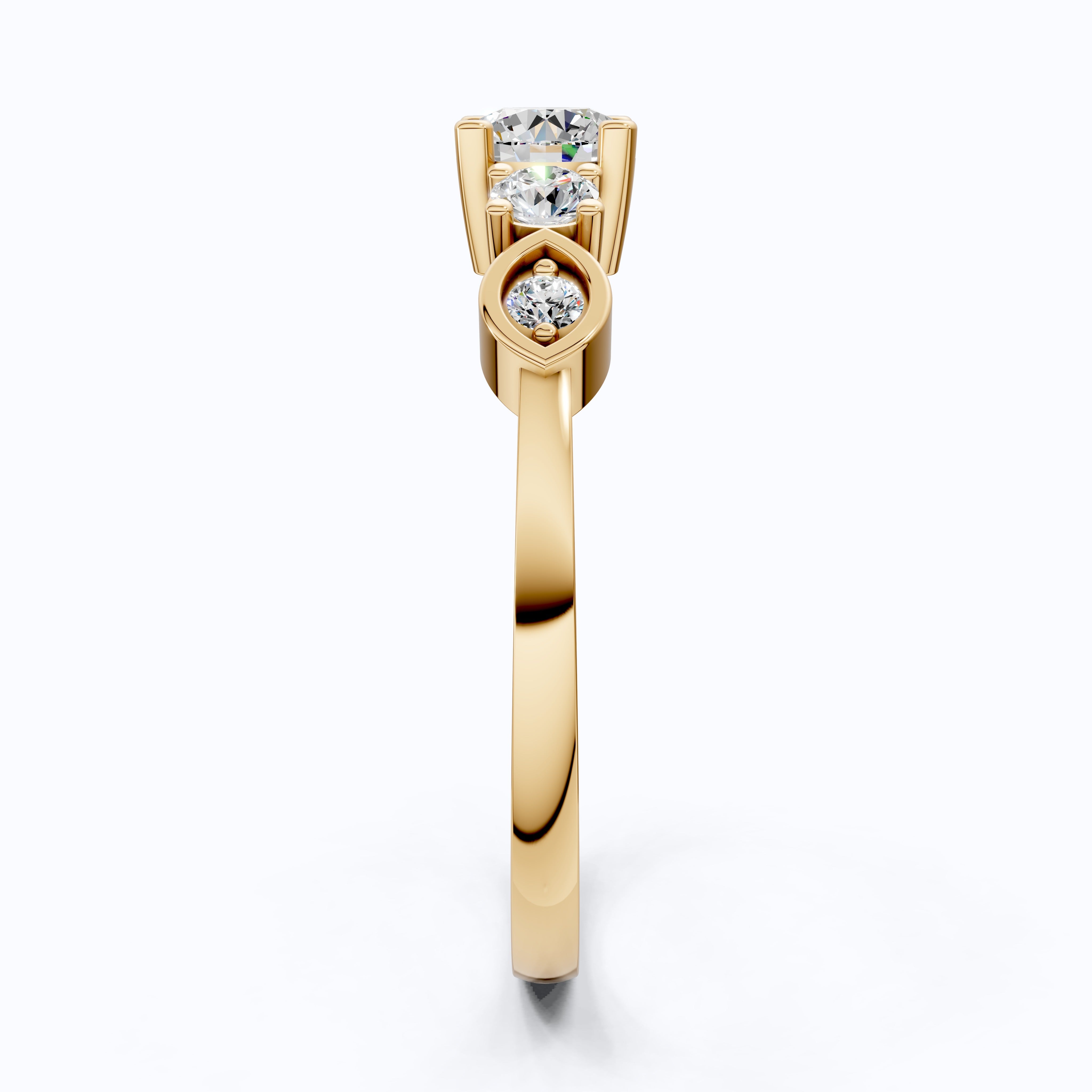 Dainty Round Cluster Casual Engagement Ring in 14K Solid Gold, 0.47 TCW Round Cut Lab Created Diamonds, Birthday Gift For Her, Daily Wear Ring