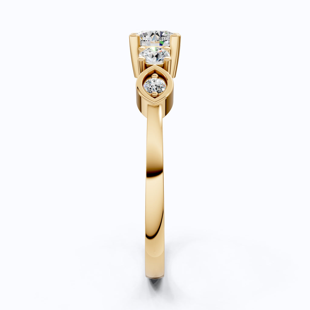 Dainty Round Cluster Casual Engagement Ring in 14K Solid Gold, 0.47 TCW Round Cut Lab Created Diamonds, Birthday Gift For Her, Daily Wear Ring