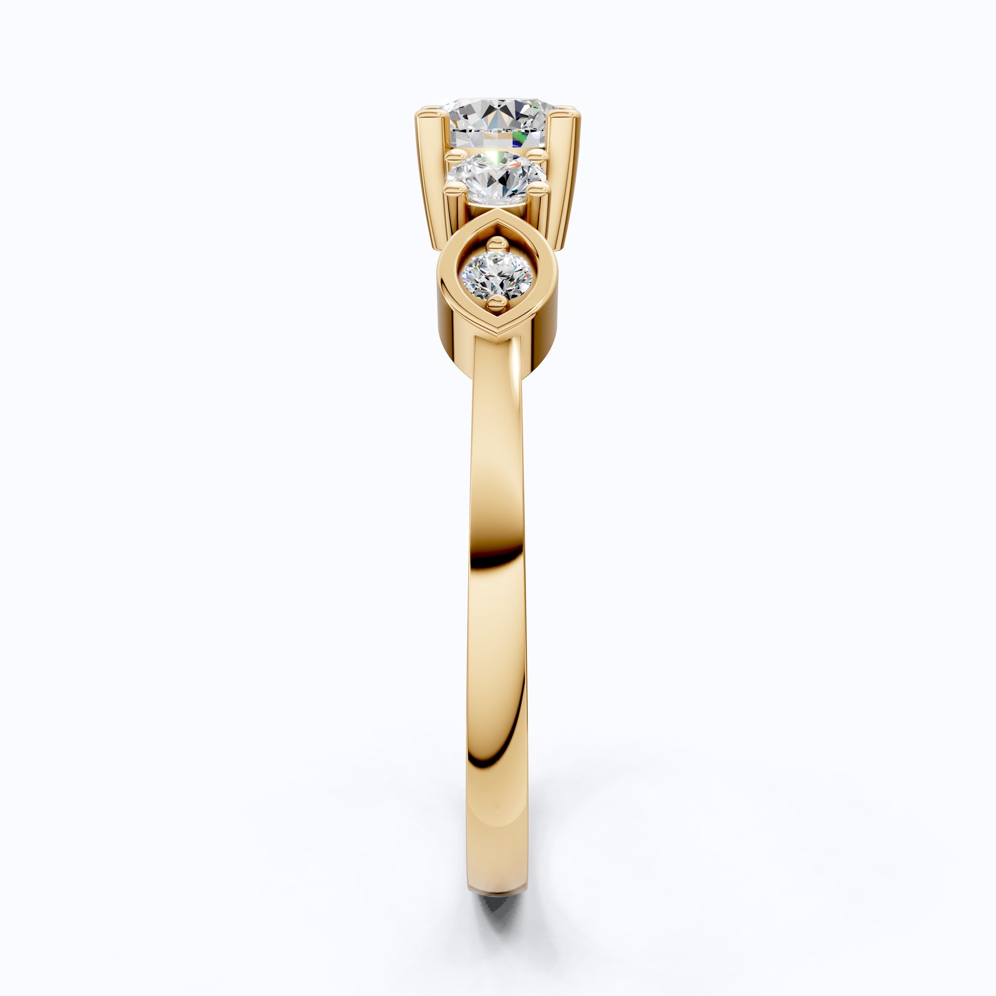 Dainty Round Cluster Casual Engagement Ring in 14K Solid Gold, 0.47 TCW Round Cut Lab Created Diamonds, Birthday Gift For Her, Daily Wear Ring