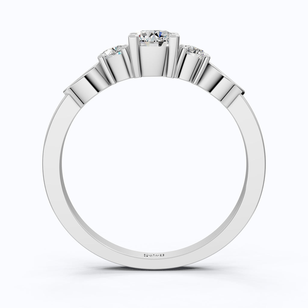 Dainty Round Cluster Casual Engagement Ring in 14K Solid Gold, 0.47 TCW Round Cut Lab Created Diamonds, Birthday Gift For Her, Daily Wear Ring