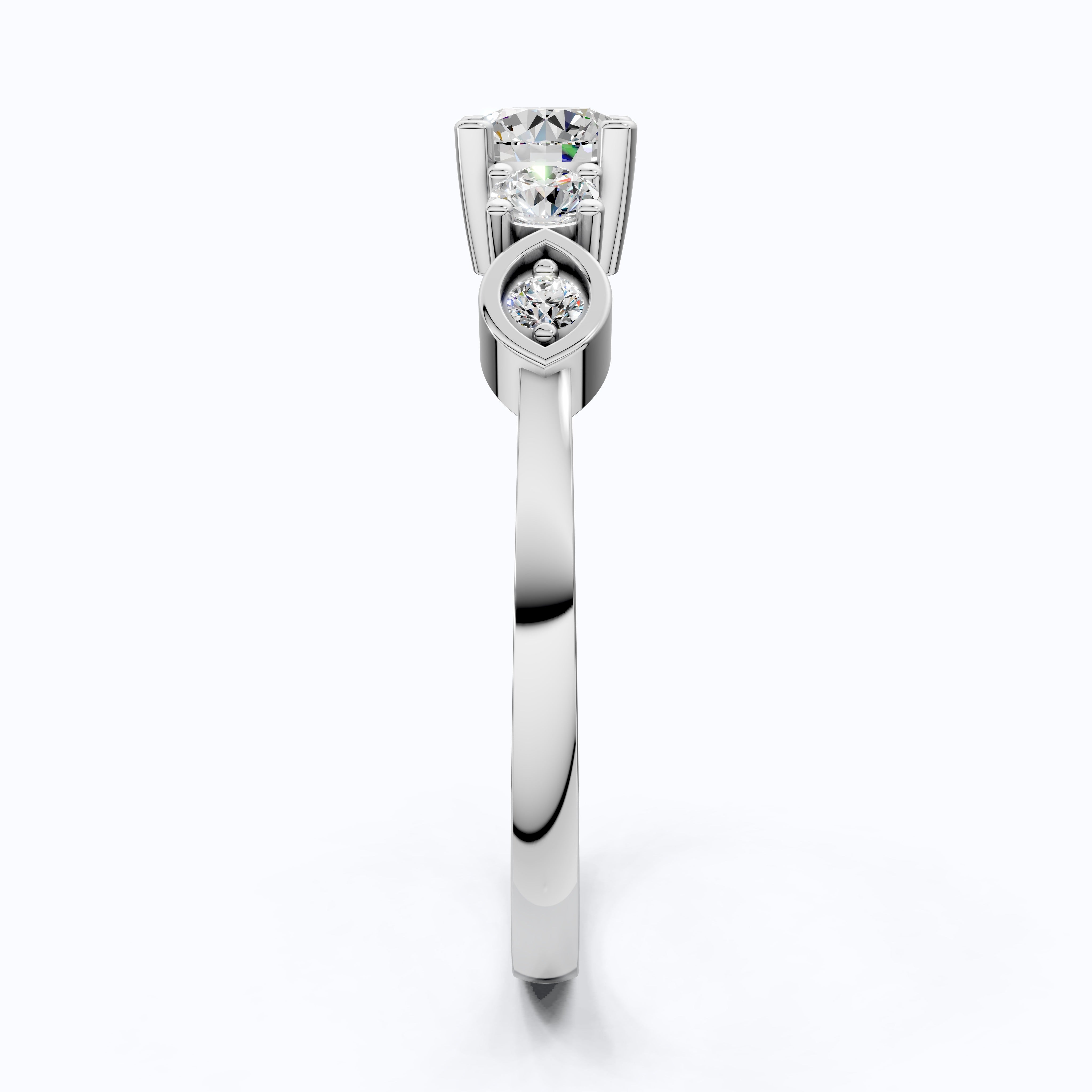 Dainty Round Cluster Casual Engagement Ring in 14K Solid Gold, 0.47 TCW Round Cut Lab Created Diamonds, Birthday Gift For Her, Daily Wear Ring