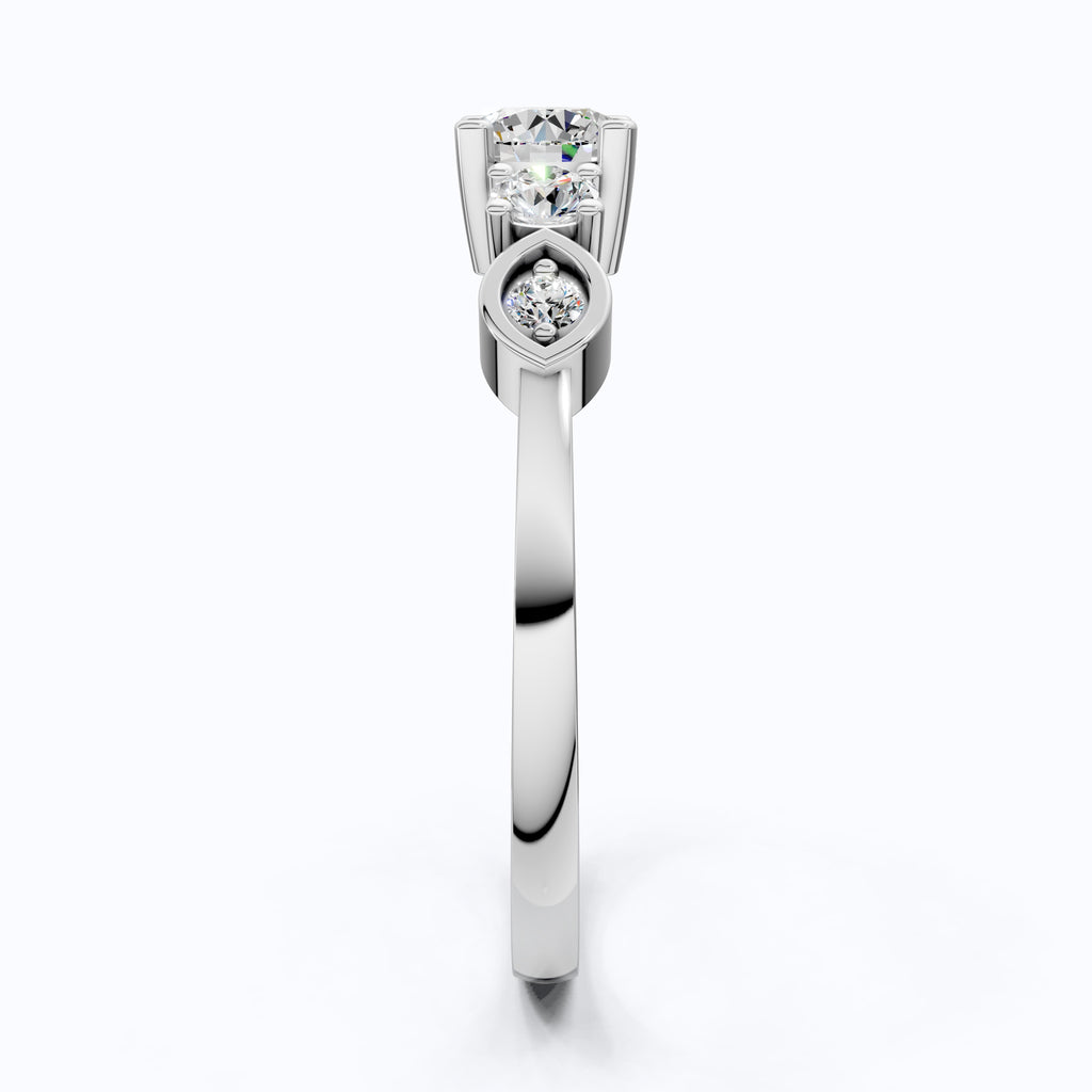 Dainty Round Cluster Casual Engagement Ring in 14K Solid Gold, 0.47 TCW Round Cut Lab Created Diamonds, Birthday Gift For Her, Daily Wear Ring