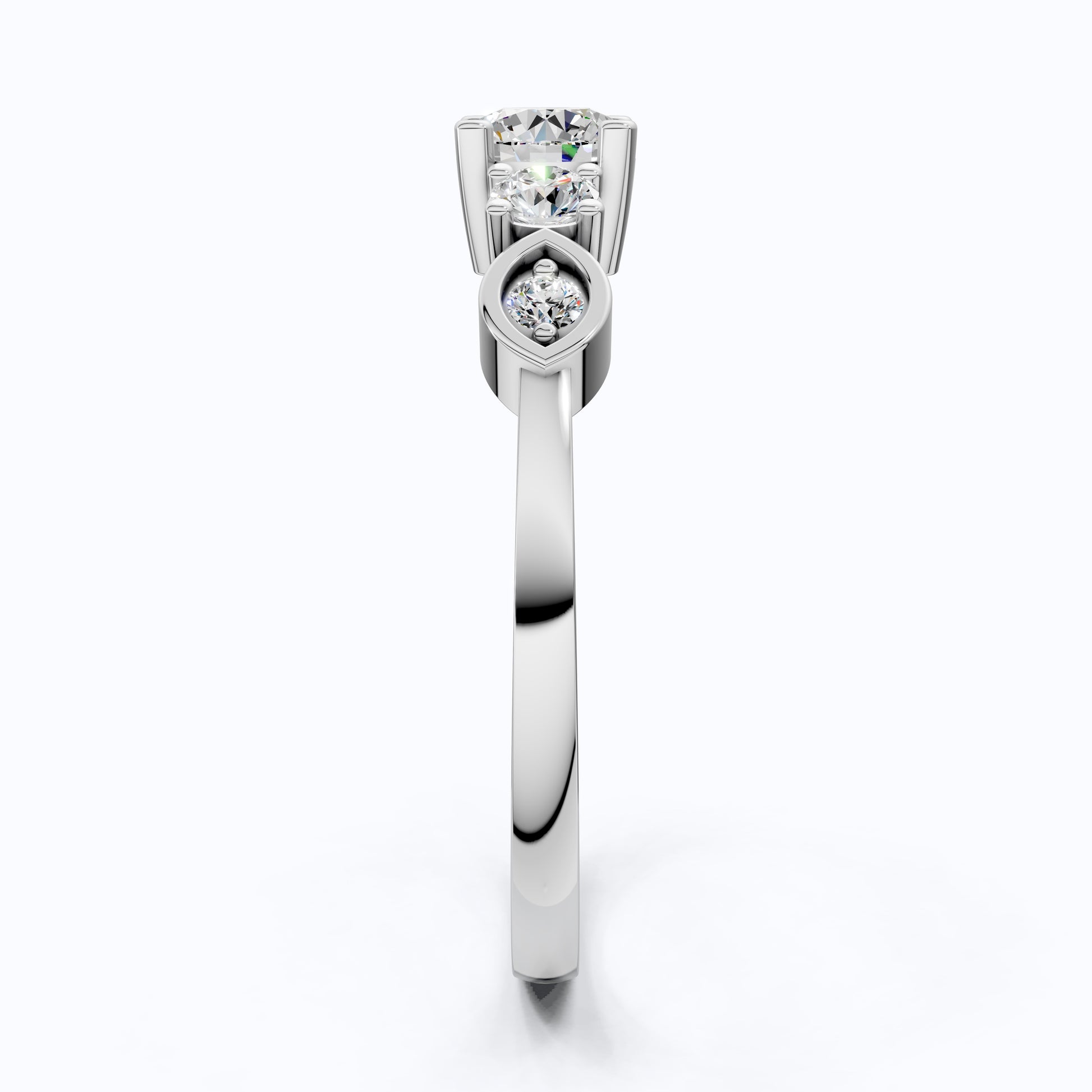 Dainty Round Cluster Casual Engagement Ring in 14K Solid Gold, 0.47 TCW Round Cut Lab Created Diamonds, Birthday Gift For Her, Daily Wear Ring