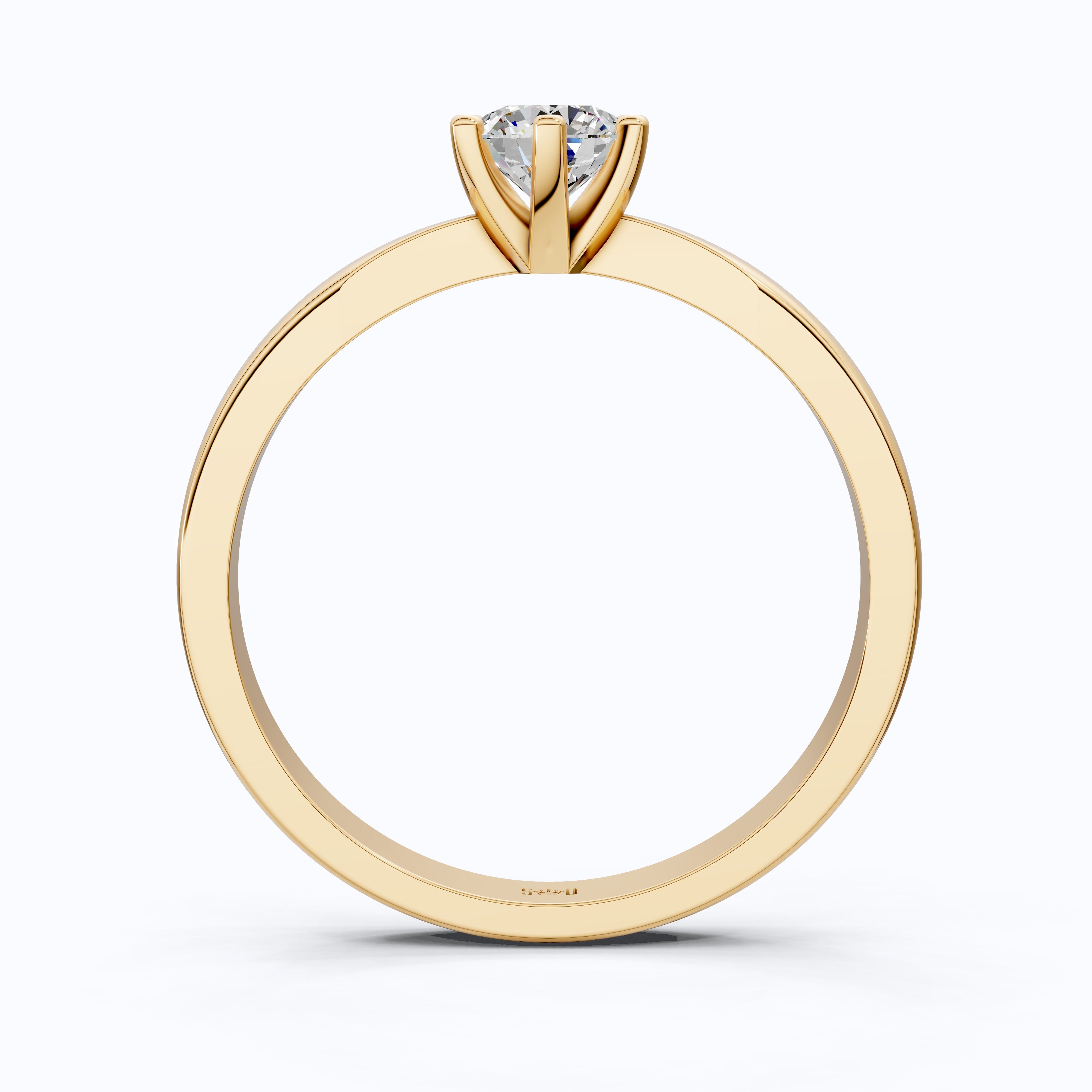 0.30 CT Round Cut Solitaire Engagement Ring in Lab Grown Diamond - 14K Solid Gold, Simple Ring For Women, Daily Wear Jewelry, Handmade Ring