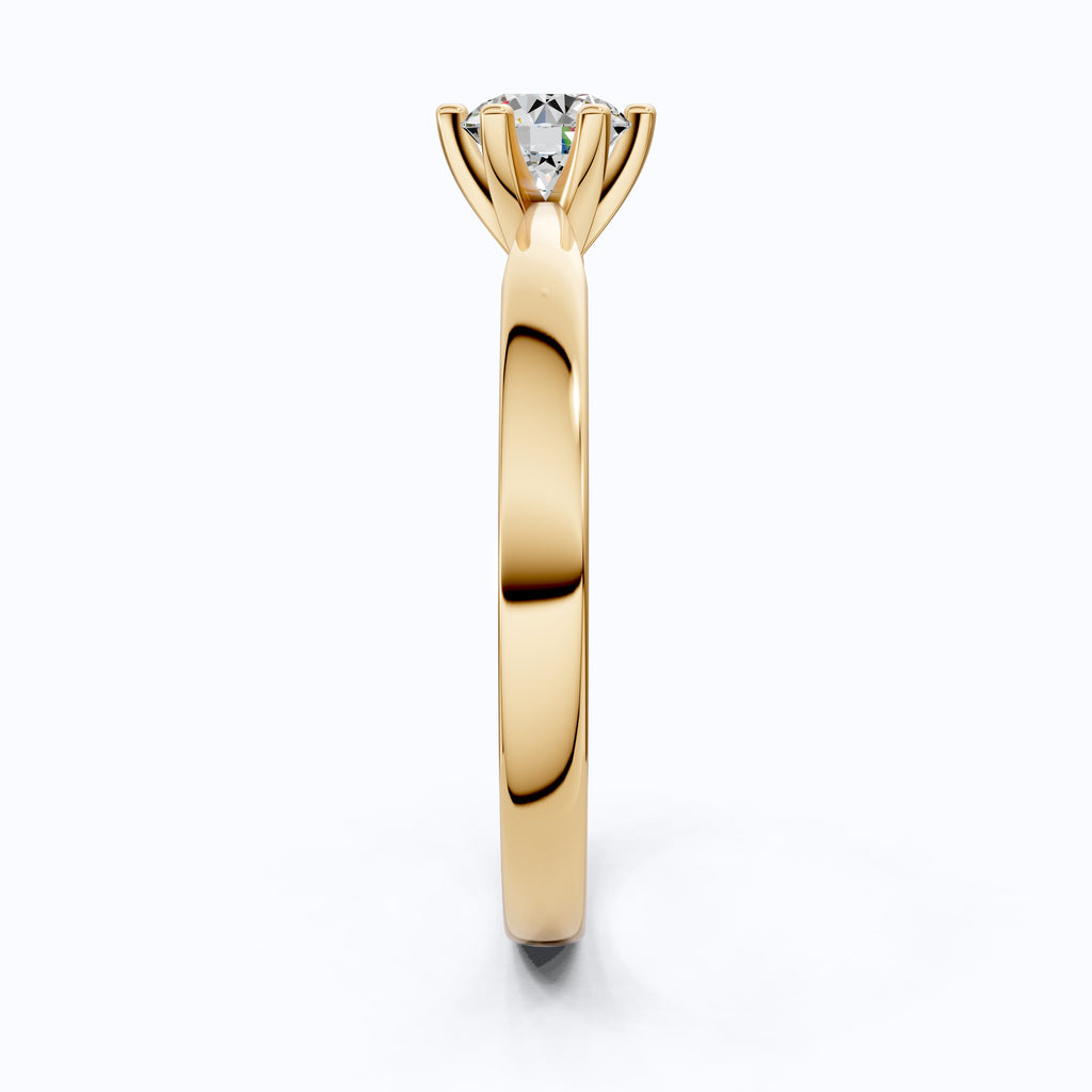 0.30 CT Round Cut Solitaire Engagement Ring in Lab Grown Diamond - 14K Solid Gold, Simple Ring For Women, Daily Wear Jewelry, Handmade Ring