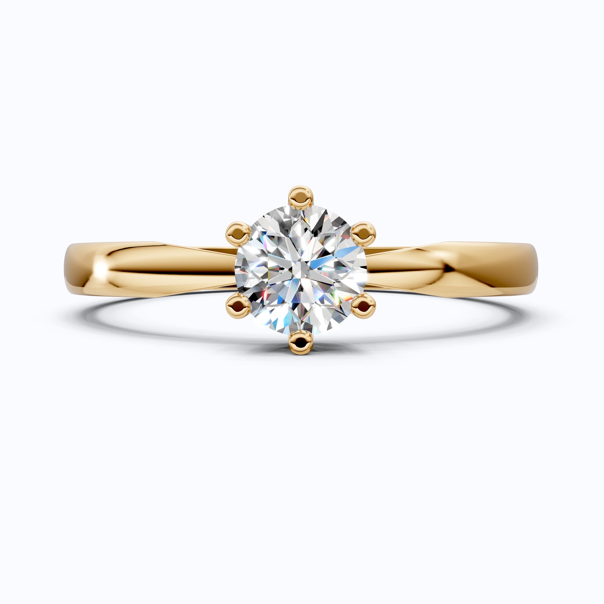 0.30 CT Round Cut Solitaire Engagement Ring in Lab Grown Diamond - 14K Solid Gold, Simple Ring For Women, Daily Wear Jewelry, Handmade Ring