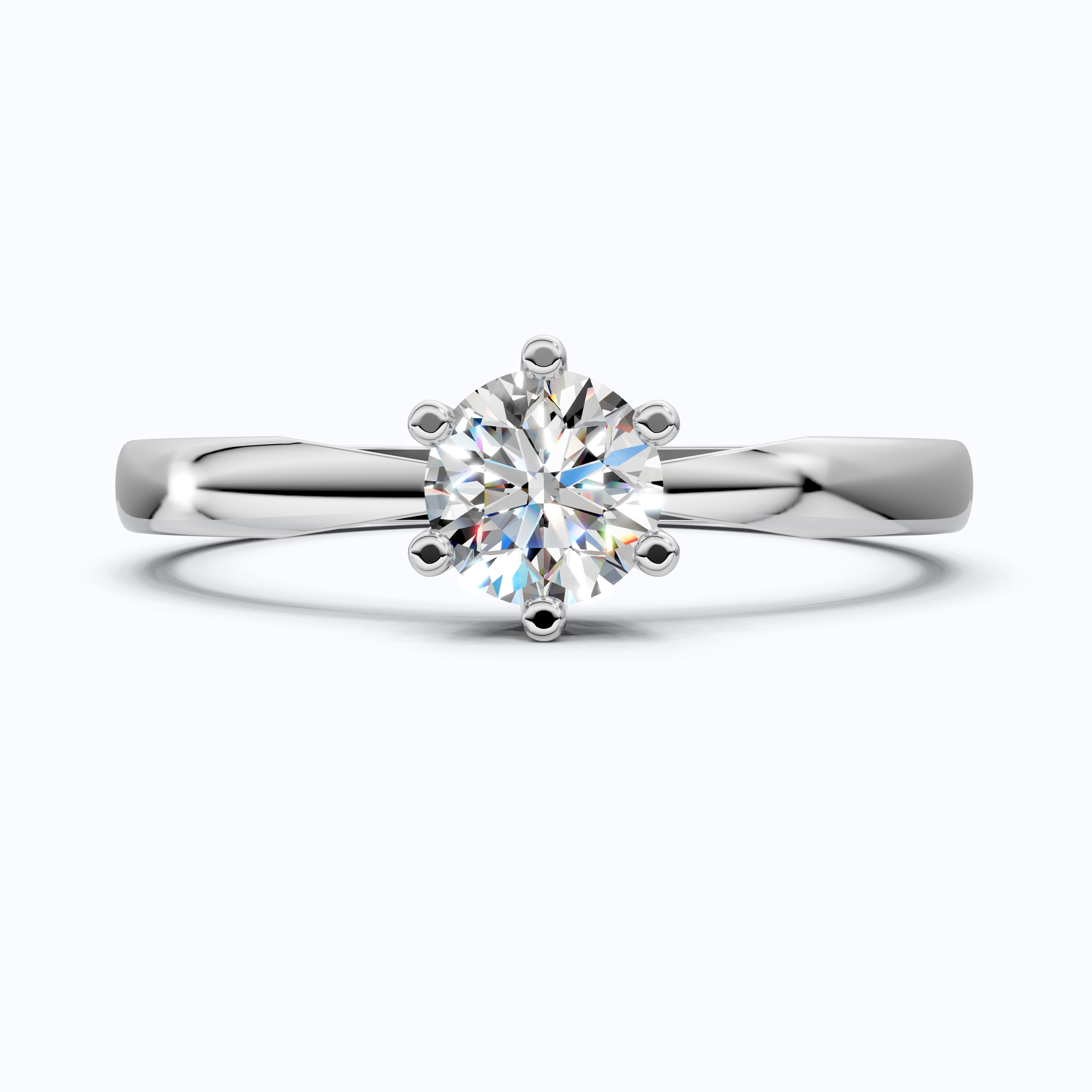 0.30 CT Round Cut Solitaire Engagement Ring in Lab Grown Diamond - 14K Solid Gold, Simple Ring For Women, Daily Wear Jewelry, Handmade Ring