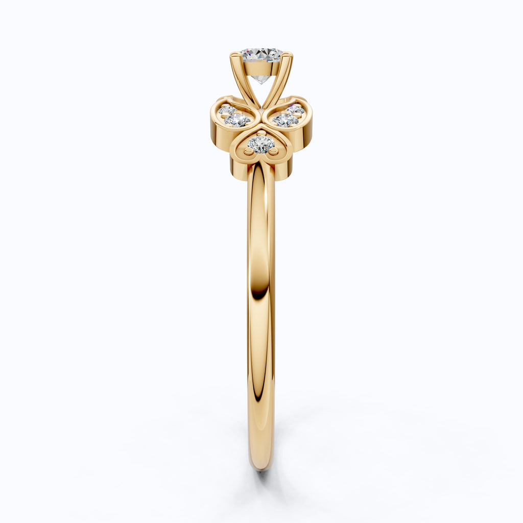 Elegant Floral Cluster Engagement Ring in 14K Solid Gold, 0.18 TCW Round Cut Lab Grown Diamonds, Promise Ring, Gift For Her