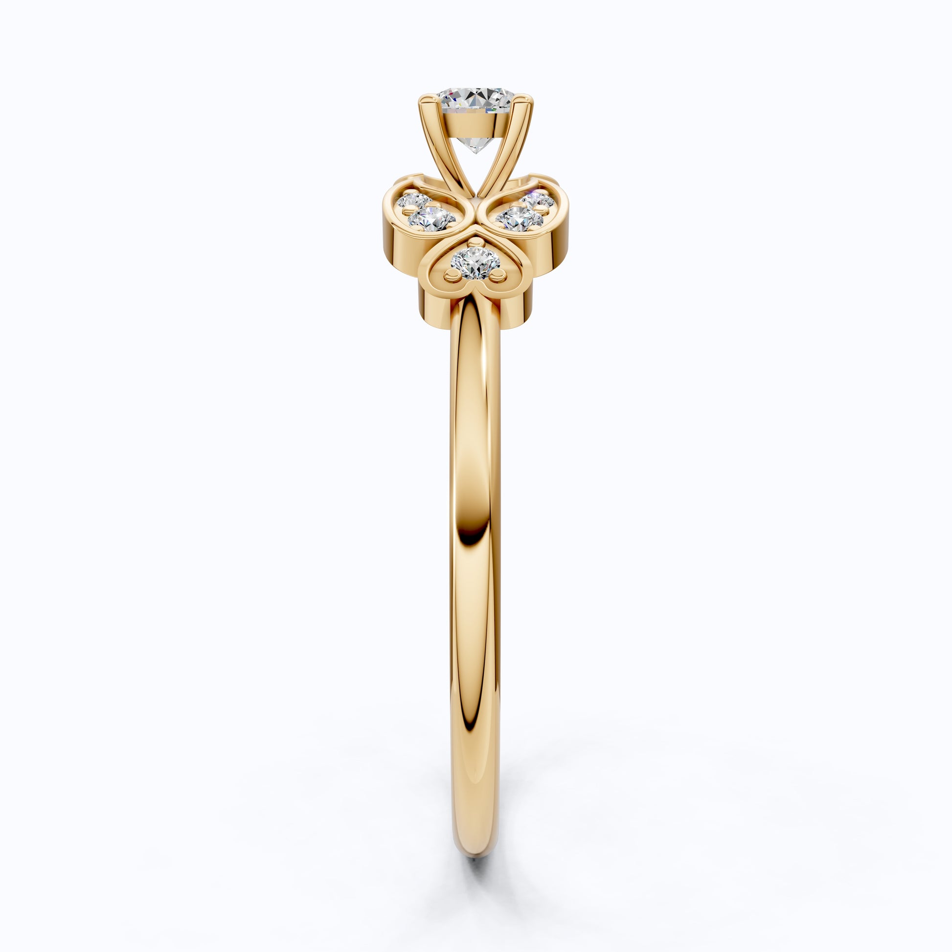 Elegant Floral Cluster Engagement Ring in 14K Solid Gold, 0.18 TCW Round Cut Lab Grown Diamonds, Promise Ring, Gift For Her