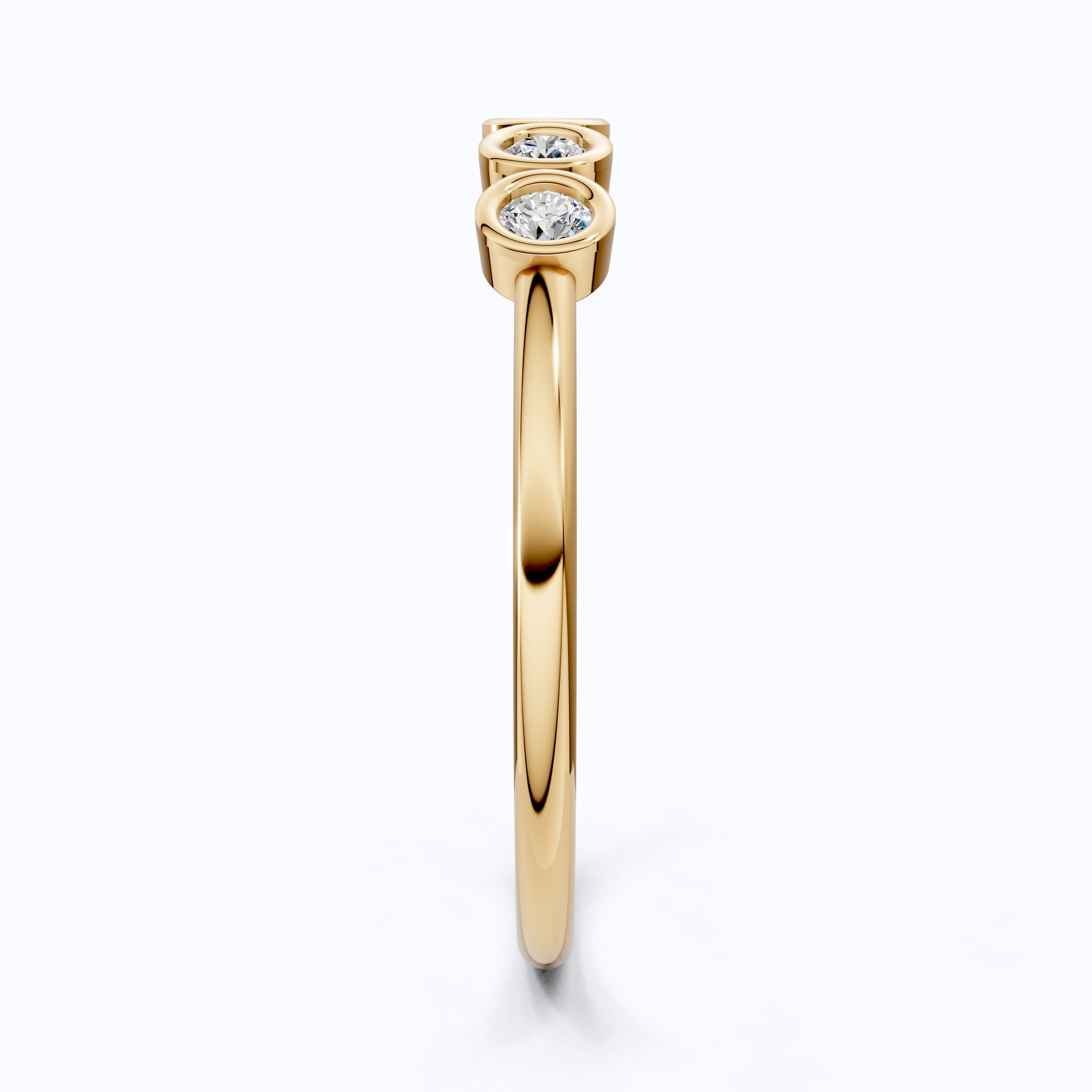 Modern Bezel Five Stone Stacker Ring in 14K Solid Gold, 0.18 TCW Round Cut Lab Diamonds, Promise Ring, Wedding Band Gift for Her, Bridal Jewelry