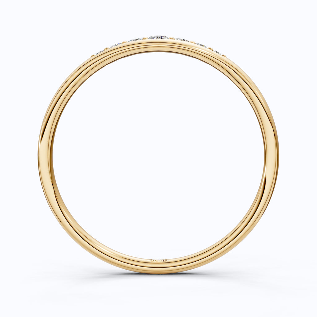 Tapered Round Cut Lab Diamond Engagement Band in Solid 10k/14k Gold, Wedding Gift for Wife, Handmade Simple Band Jewelry