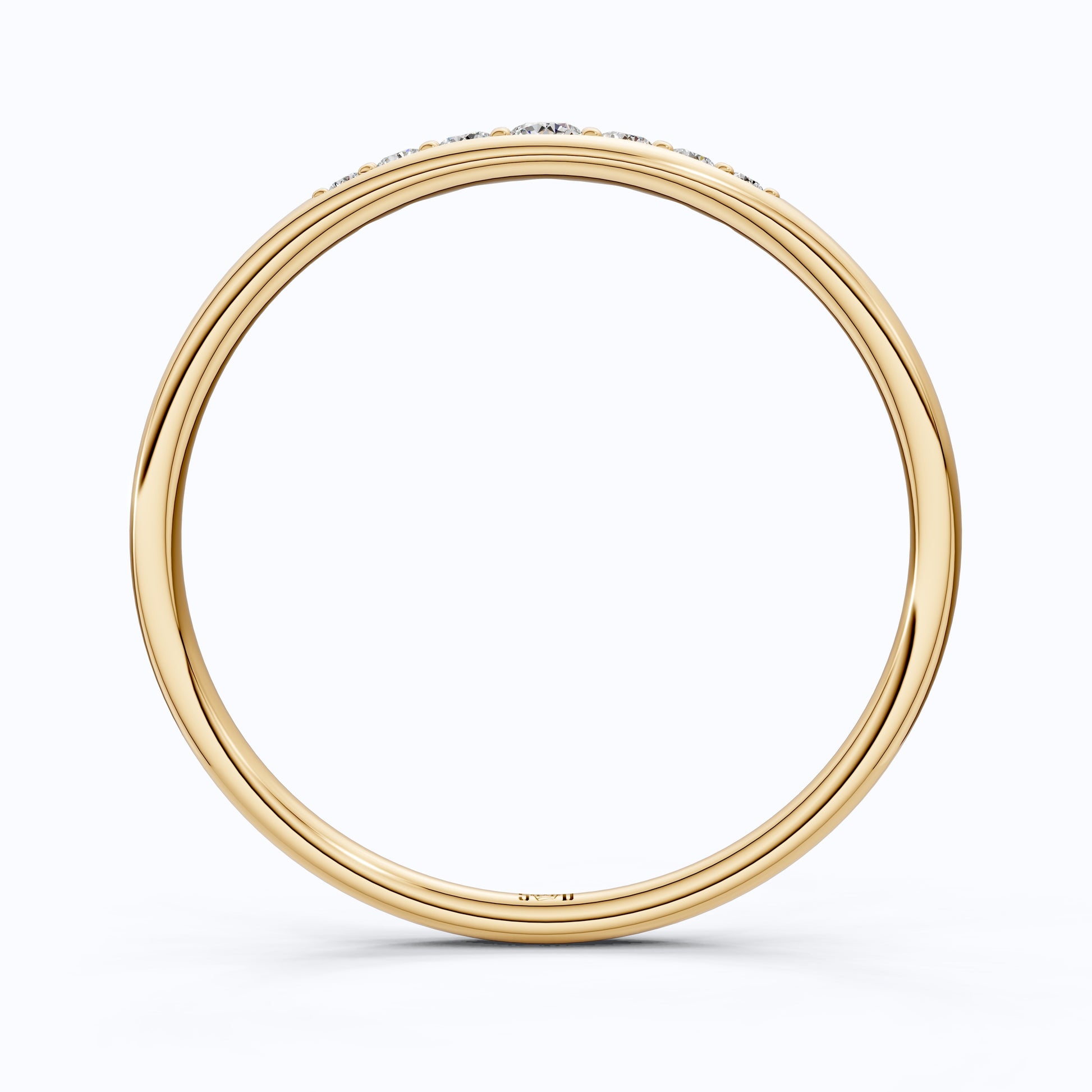 Tapered Round Cut Lab Diamond Engagement Band in Solid 10k/14k Gold, Wedding Gift for Wife, Handmade Simple Band Jewelry