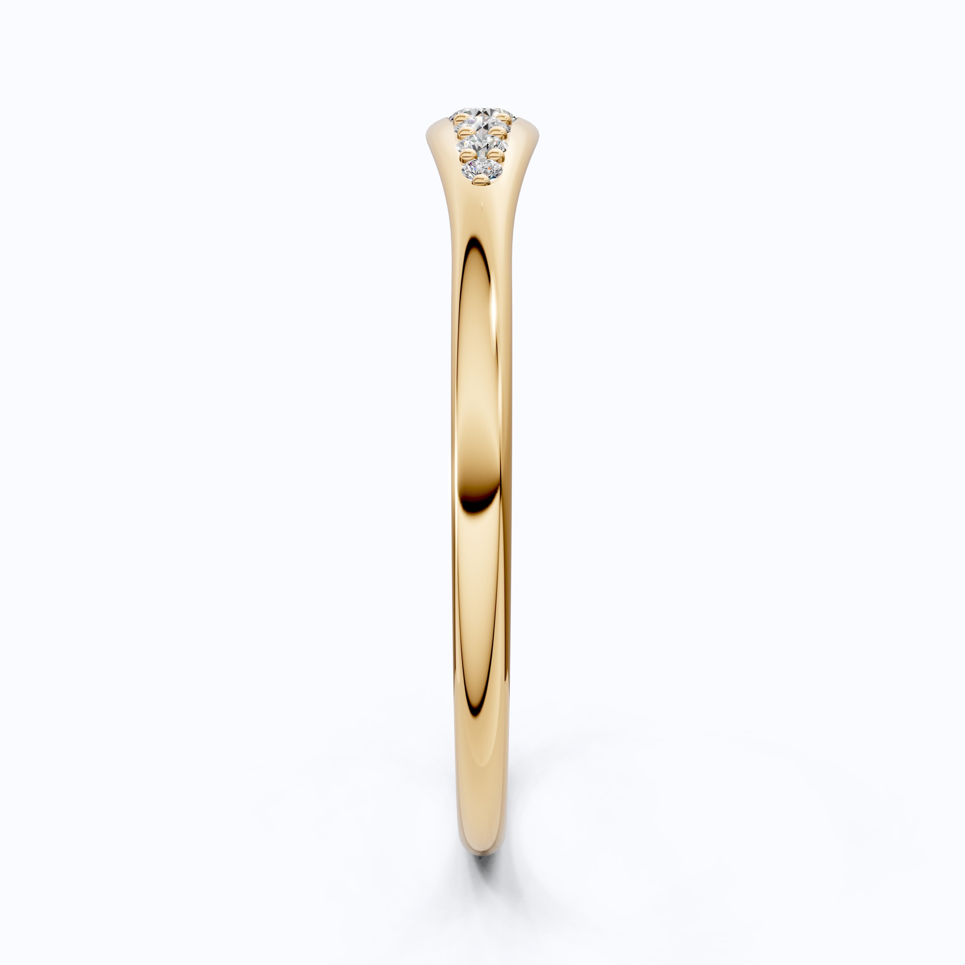 Tapered Round Cut Lab Diamond Engagement Band in Solid 10k/14k Gold, Wedding Gift for Wife, Handmade Simple Band Jewelry