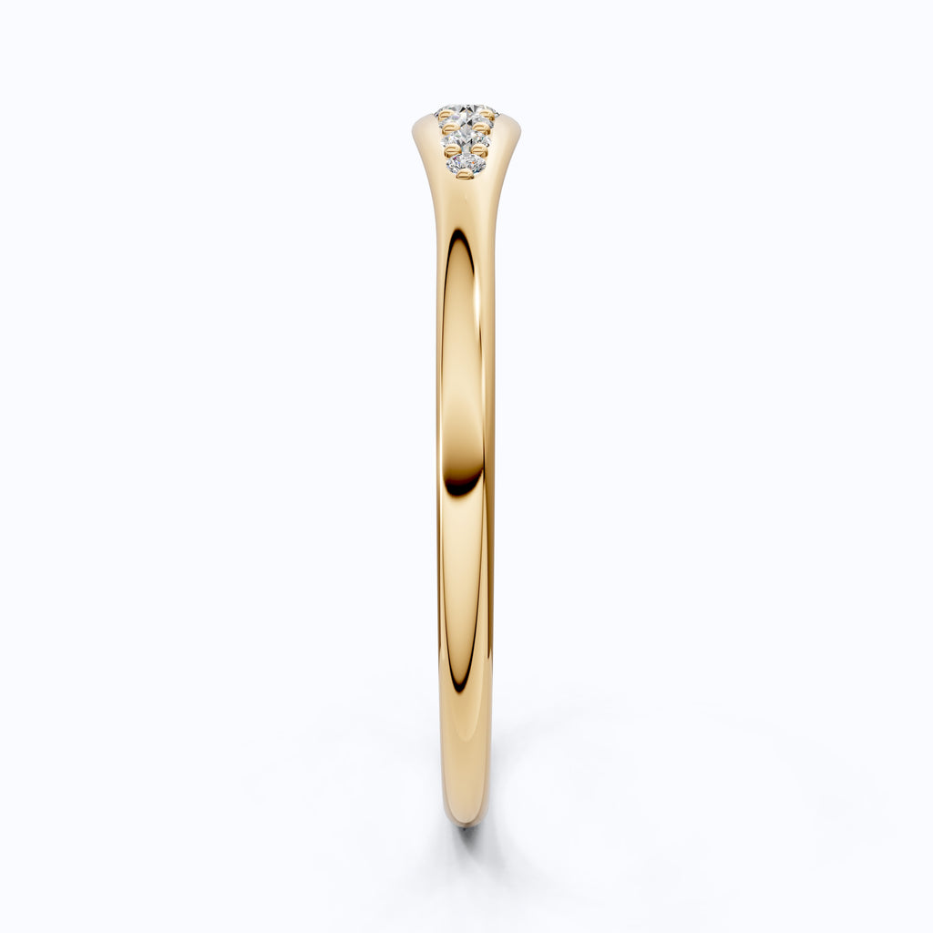 Tapered Round Cut Lab Diamond Engagement Band in Solid 10k/14k Gold, Wedding Gift for Wife, Handmade Simple Band Jewelry