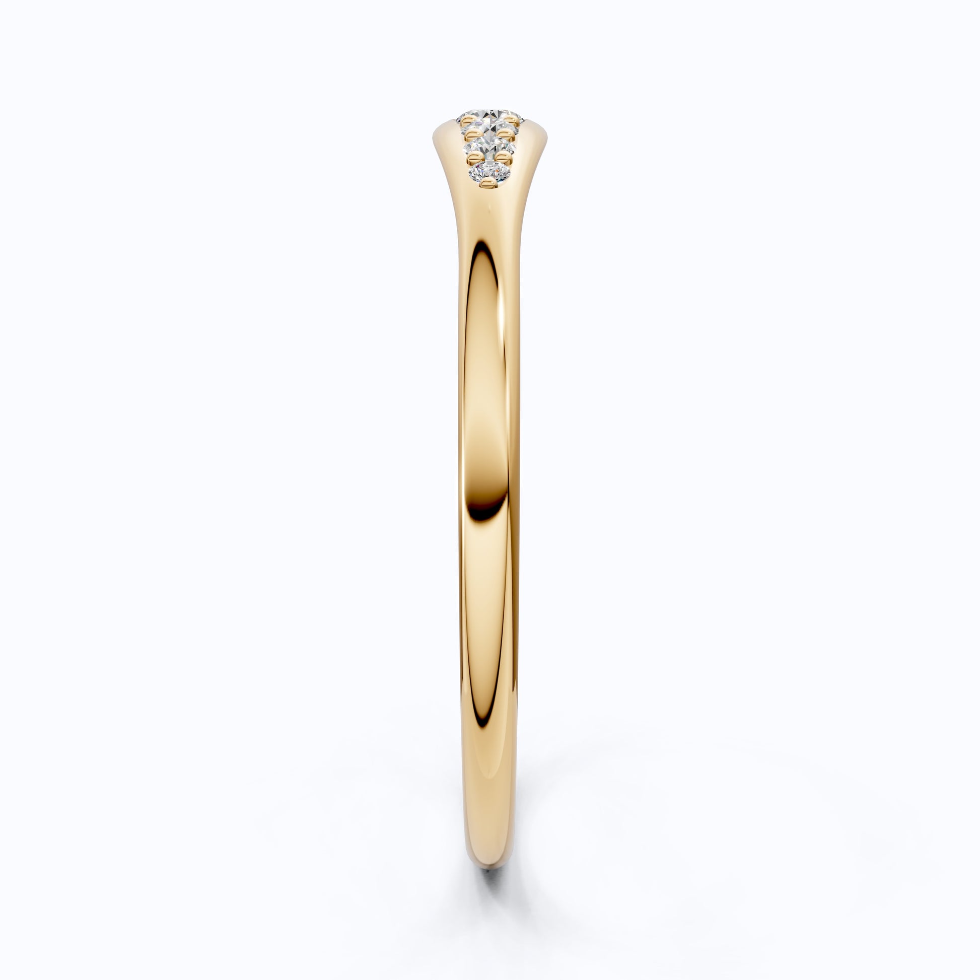 Tapered Round Cut Lab Diamond Engagement Band in Solid 10k/14k Gold, Wedding Gift for Wife, Handmade Simple Band Jewelry