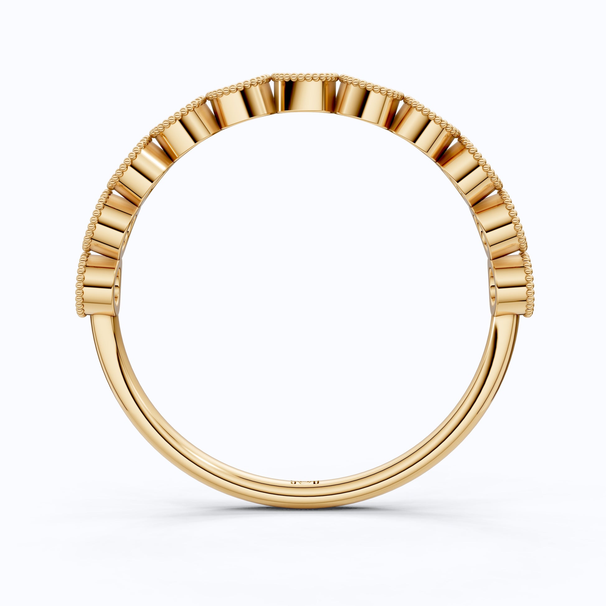 Vintage Bezel Set Wedding Eternity Band in Lab Grown Diamond-14k Solid Gold, Milgrain Ring for Her, Promise Ring